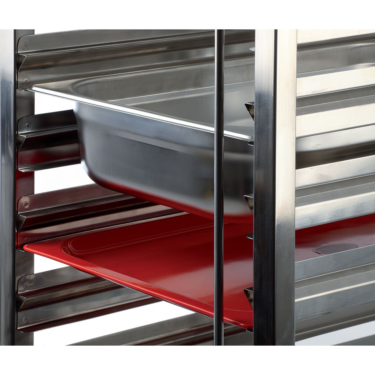 APS GN 1/1 Regalwagen, Edelstahl, 15 Doppelauflageschienen 38.5x55x173.5 cm (BxTxH); silber
