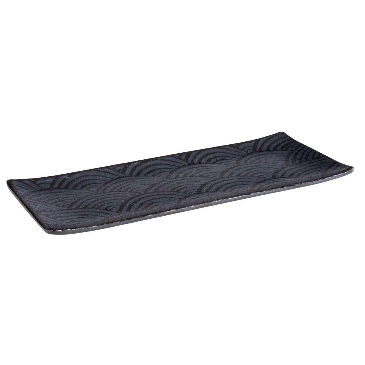APS Tablett DARK WAVE, Melamin 29x12x1.5 cm (LxBxH); schwarz; rechteckig