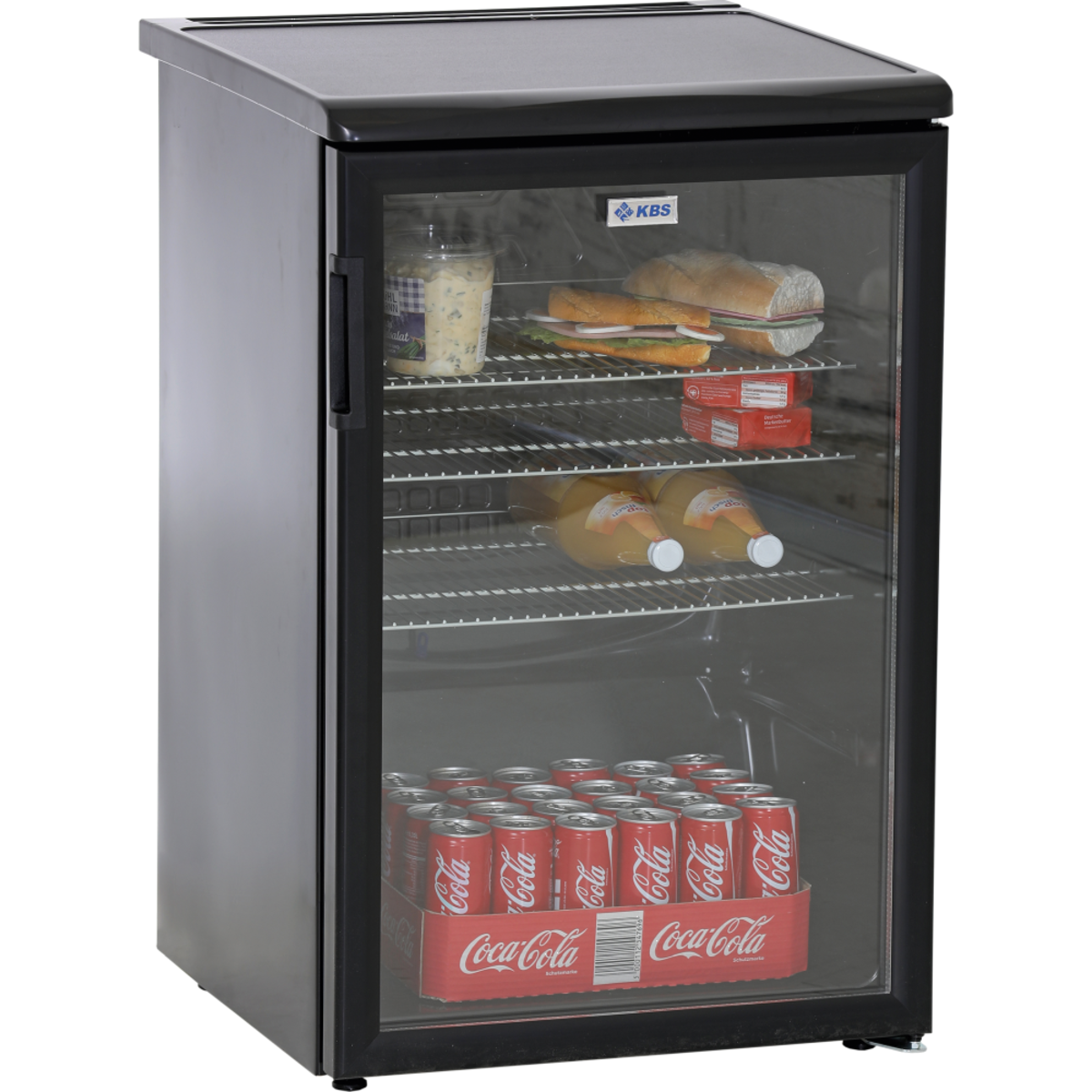 KBS Glastürkühlschrank K 140G 130 l, 56x85x60 cm (BxHxT); schwarz