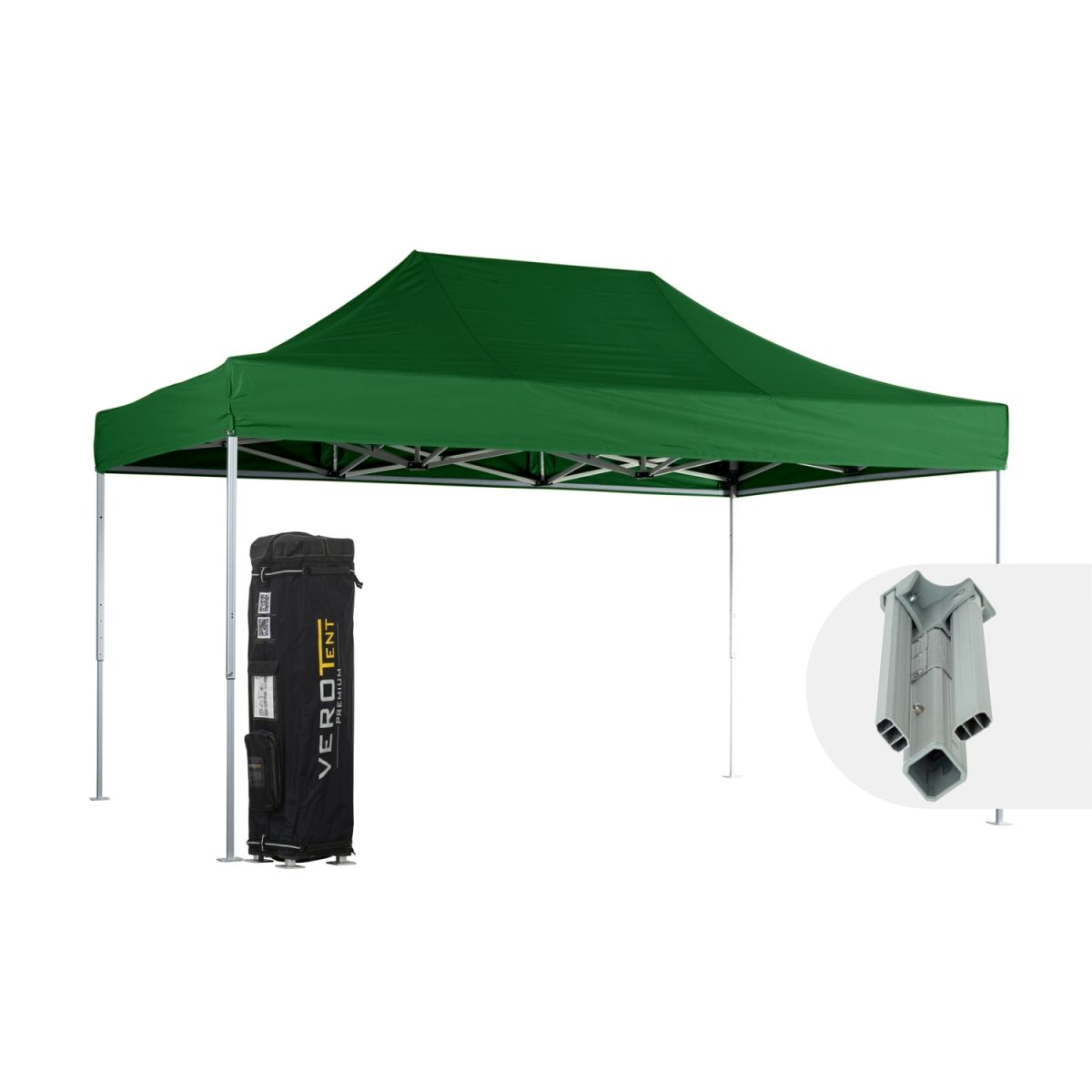 VeroTENT VeroTENT Faltpavillon 3x4,5m Classic mit Dach 300x450x330 cm (LxBxH); grün
