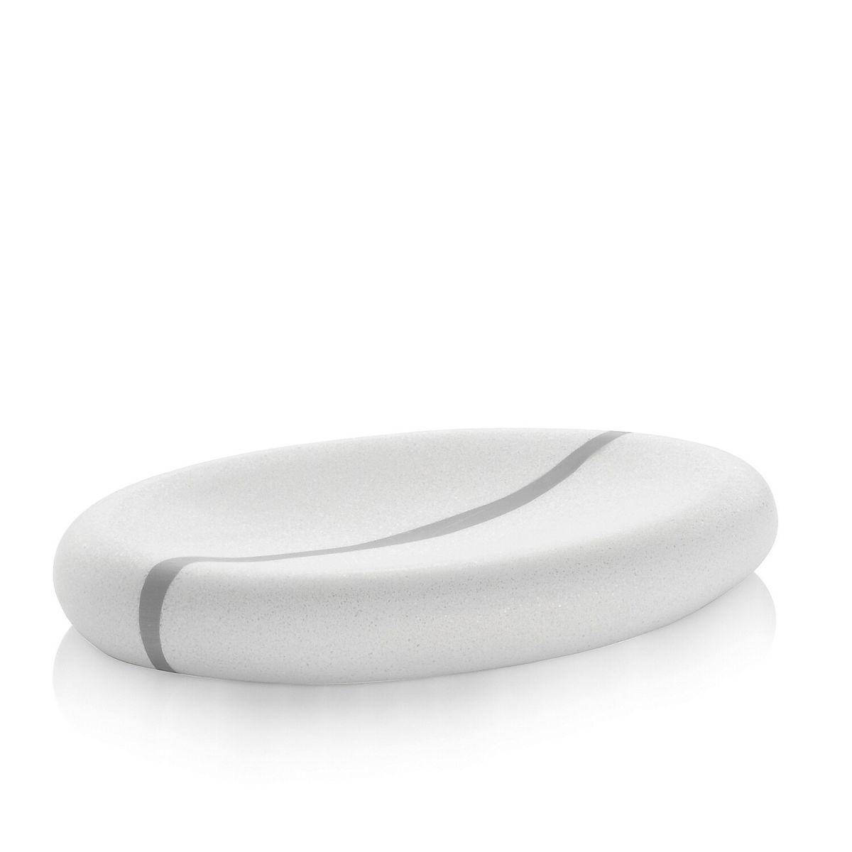 Portasapone Talus in poliresina kela; 8.5x2x14 cm (LxHxP); bianco; ovale