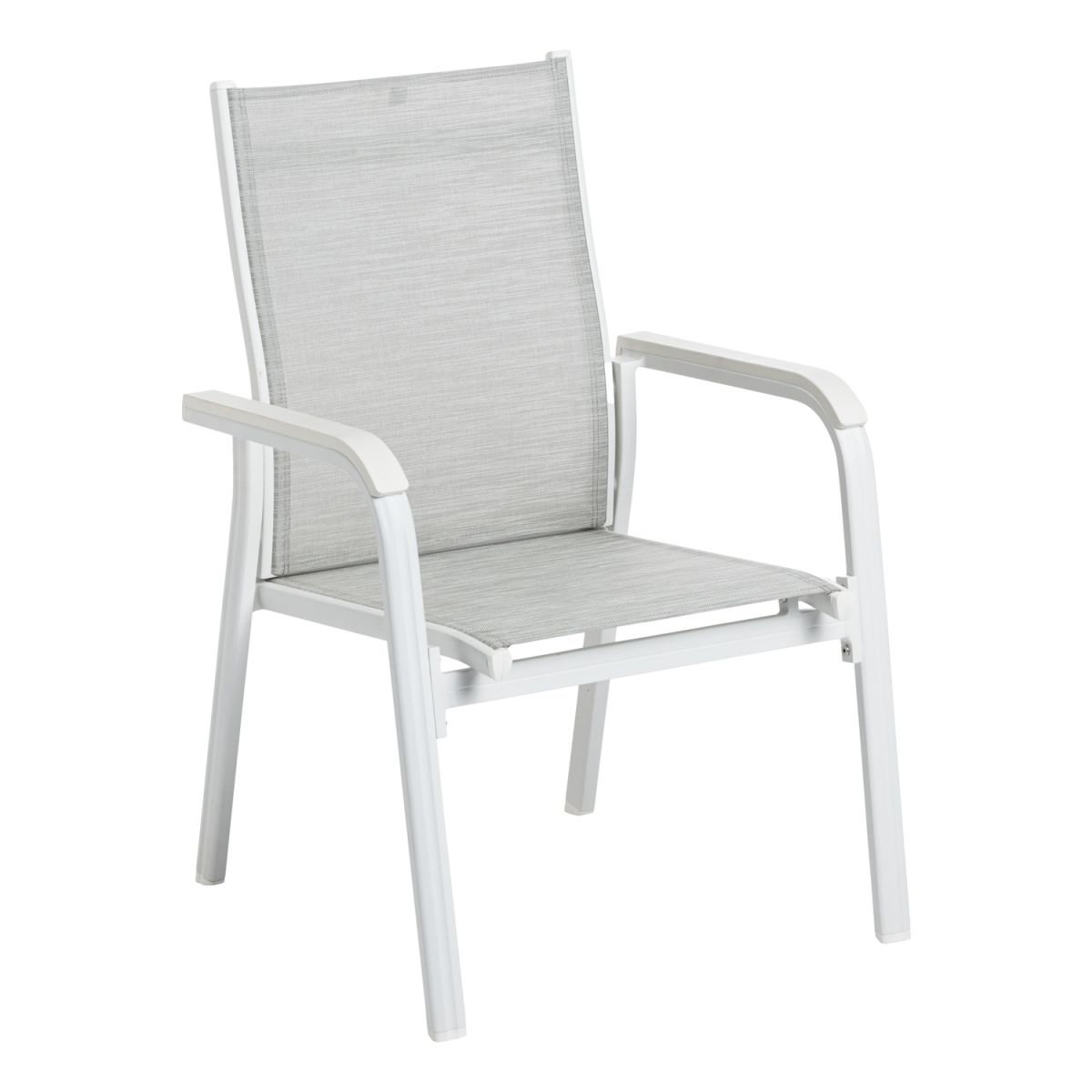 KETTLER Stapelsessel zerlegt BASIC PLUS; 65.5x69.5x99 cm (BxTxH); Sitz hellgrau, Gestell weiß