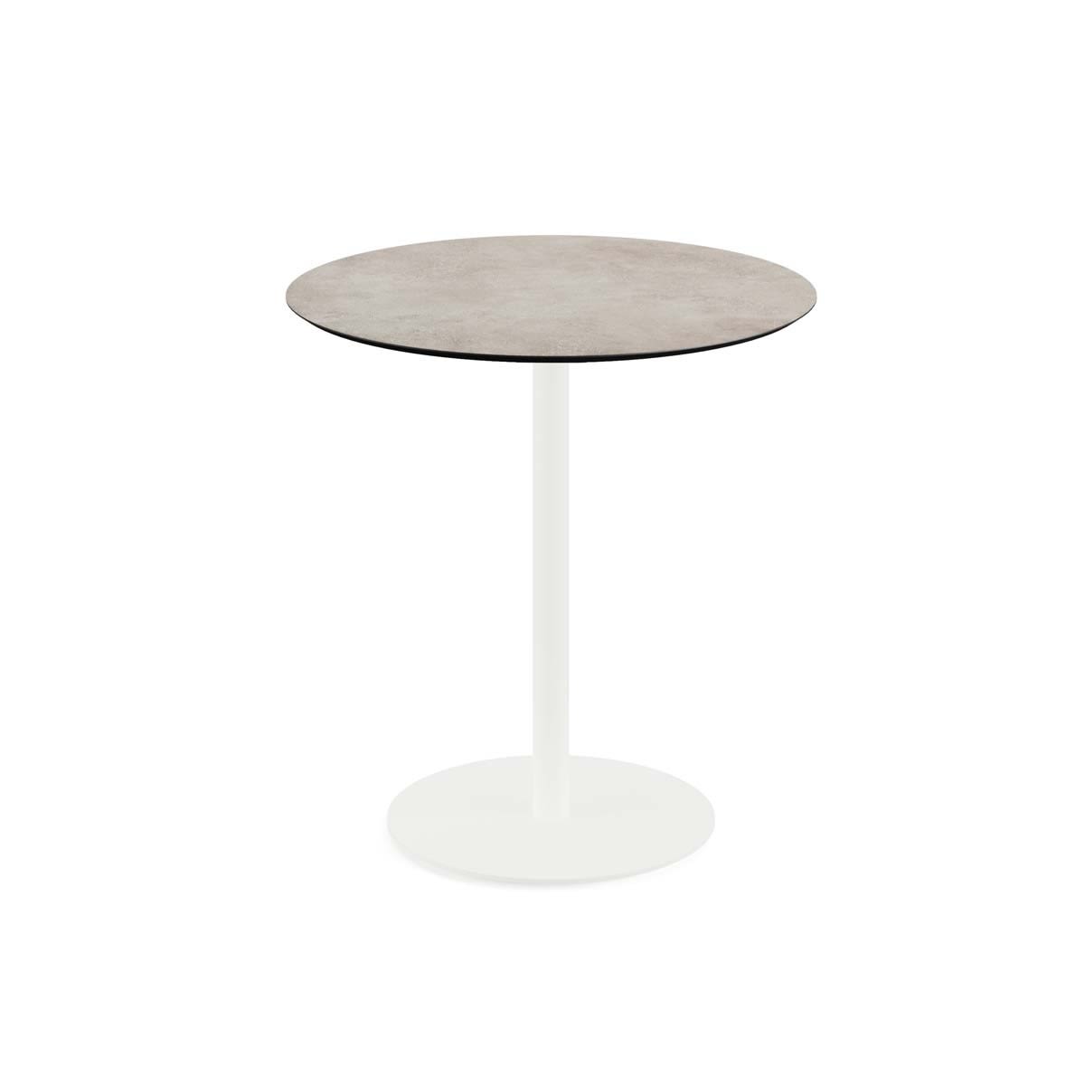 Feros Terrassentisch Urban Weiß Gestell + HPL rund 73.2x70 cm (HxØ); sand; rund