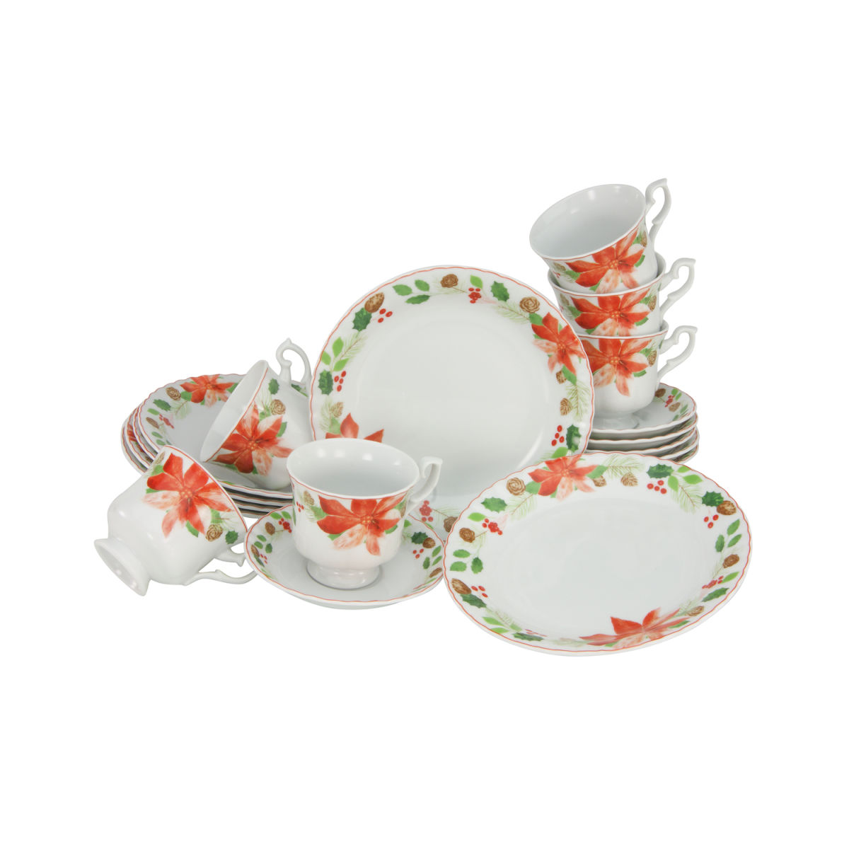 CreaTable Ivona Christrose - Kaffeeservice 18-tlg mehrfarbig