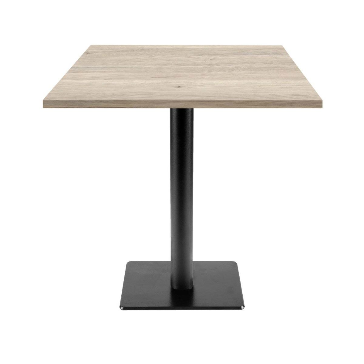 Tavolo Milano-T quadrato - laminato legno & tinta unita RestooTab; 70x70x75 cm (LxLxH); betulla/grigio chiaro; quadrata
