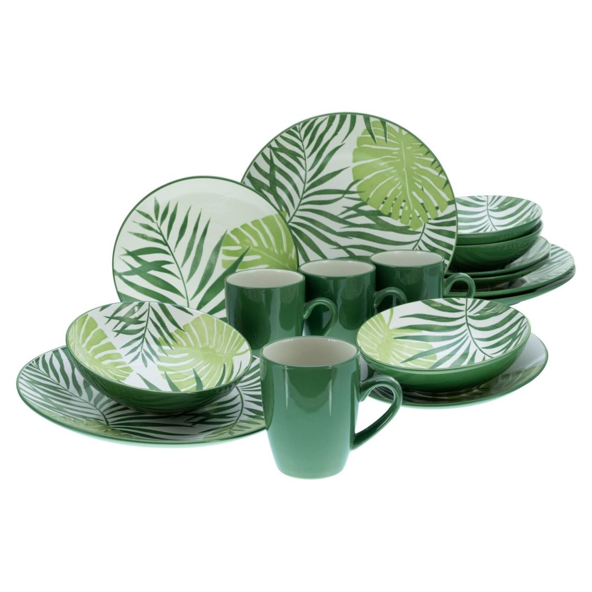 Verde tropicale - Set combinato da 16 pezzi CreaTable; verde