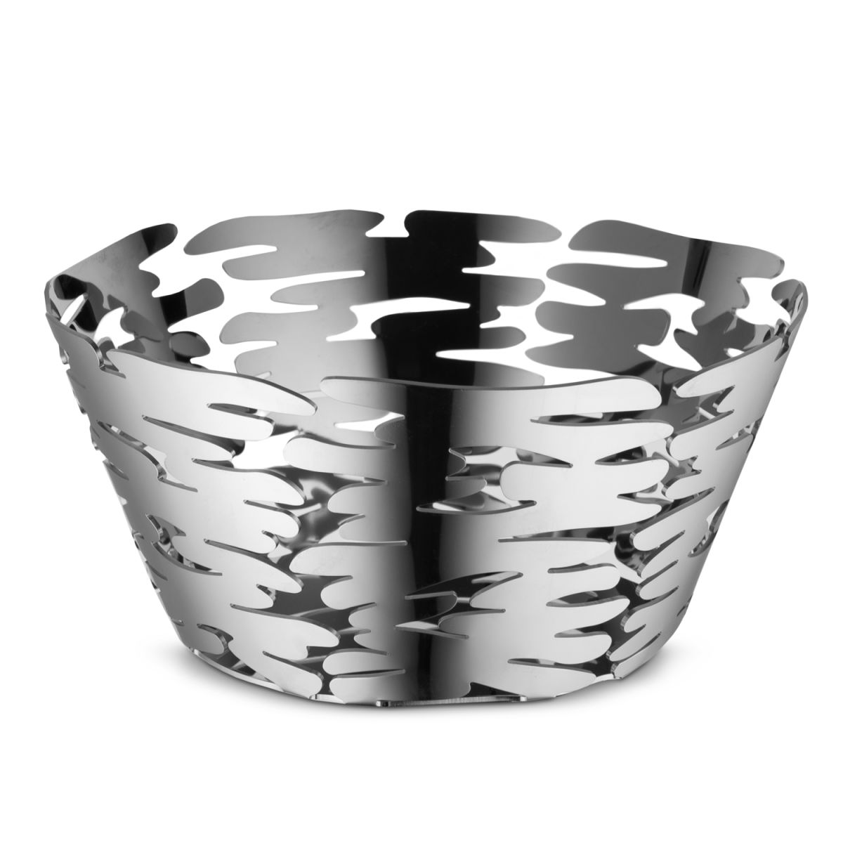 Alessi Barket runde Korbschale; 21x10 cm (ØxH); silber