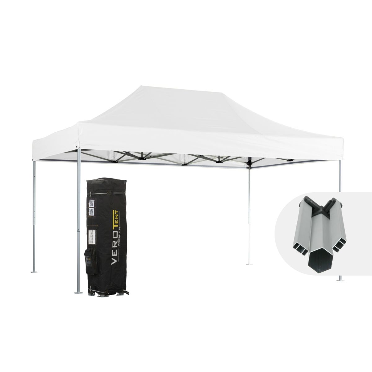 VeroTENT VeroTENT Faltpavillon 3x4,5m Starter mit Dach 300x450x330 cm (LxBxH); weiß