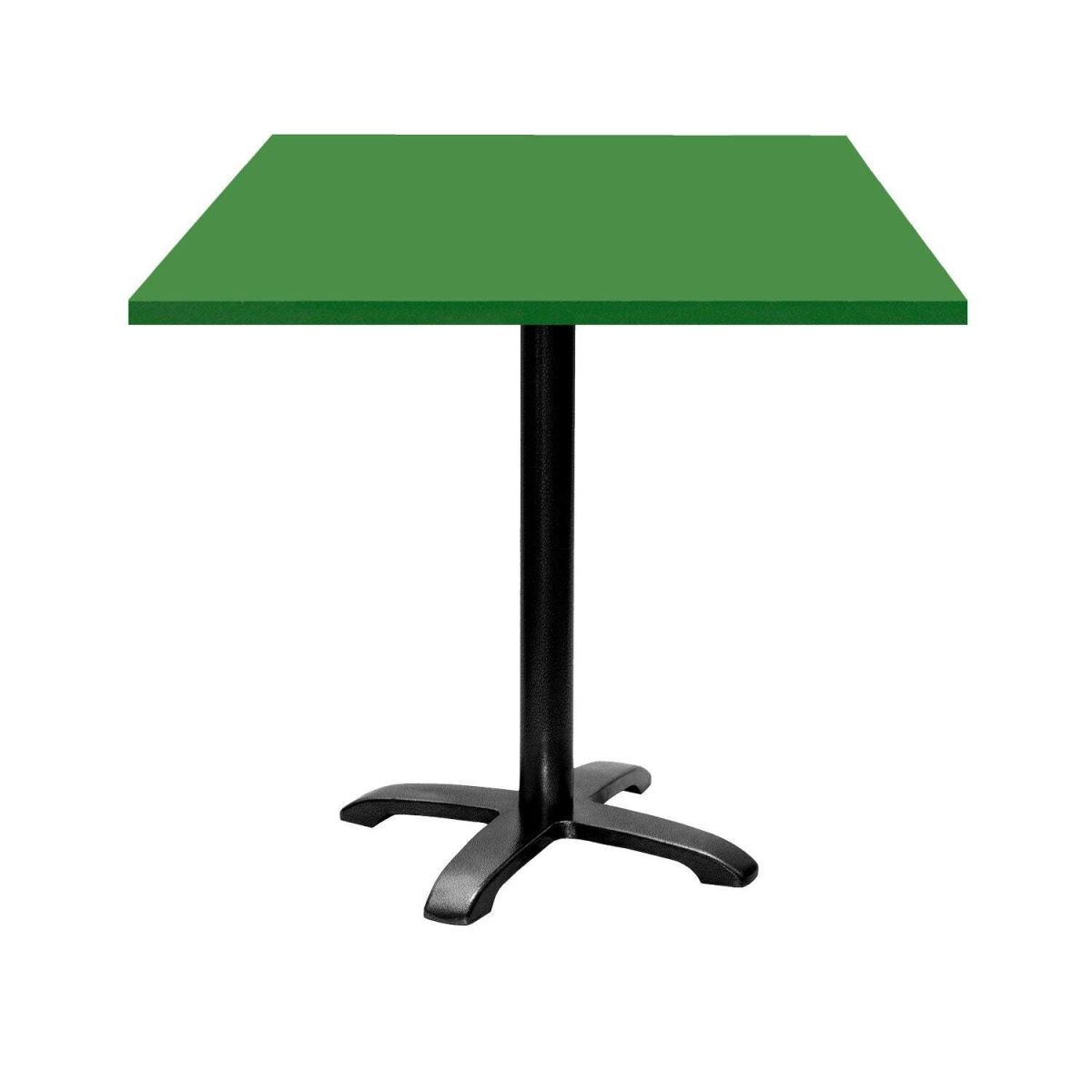 RestooTab Tisch Bazila quadratisch - Dekor Uni 70x70x74 cm (LxBxH); Platte grün, Gestell schwarz; quadratisch