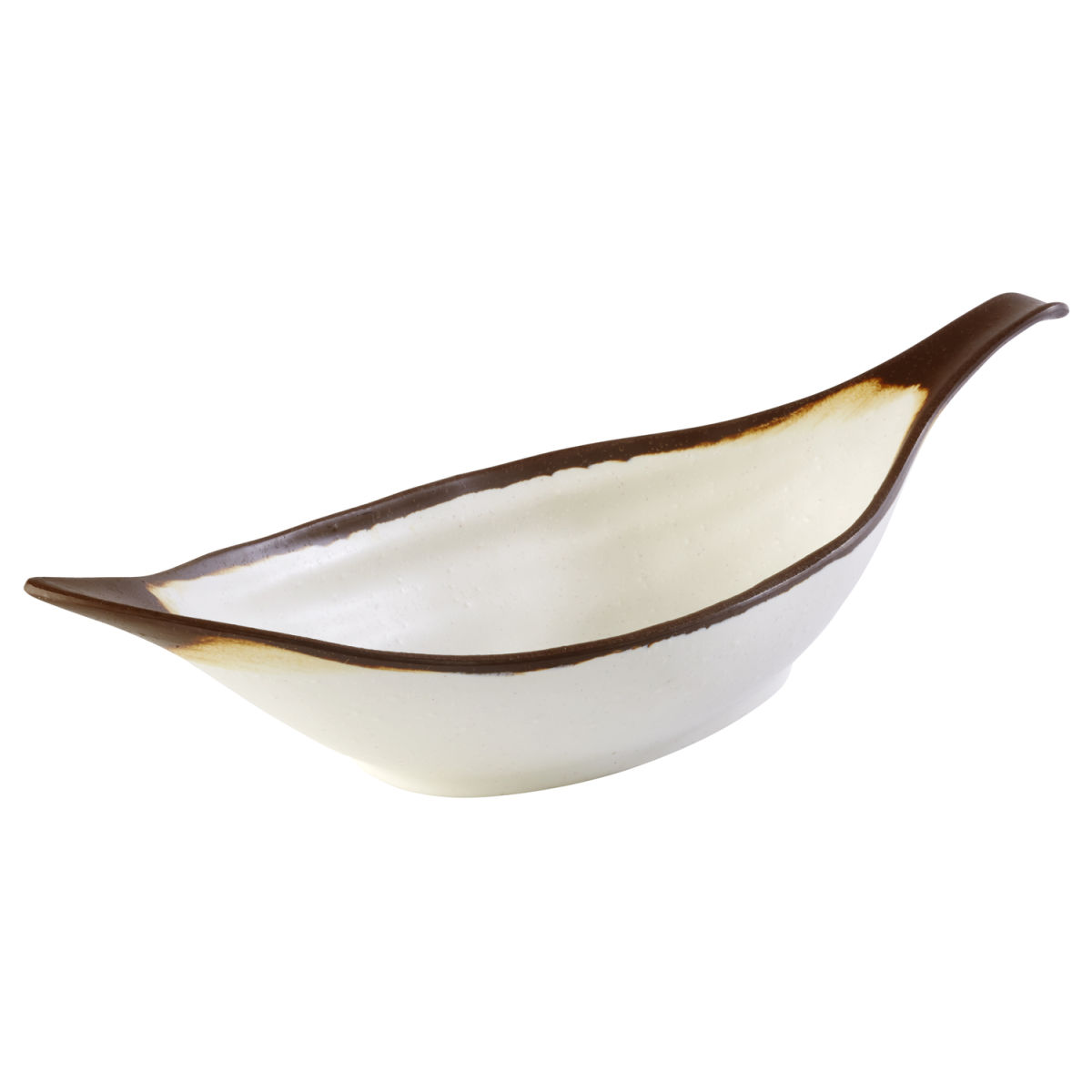APS Blattschale CROCKER, Melamin 650 ml, 42x14x9.5 cm (LxBxH); weiß/braun; rechteckig