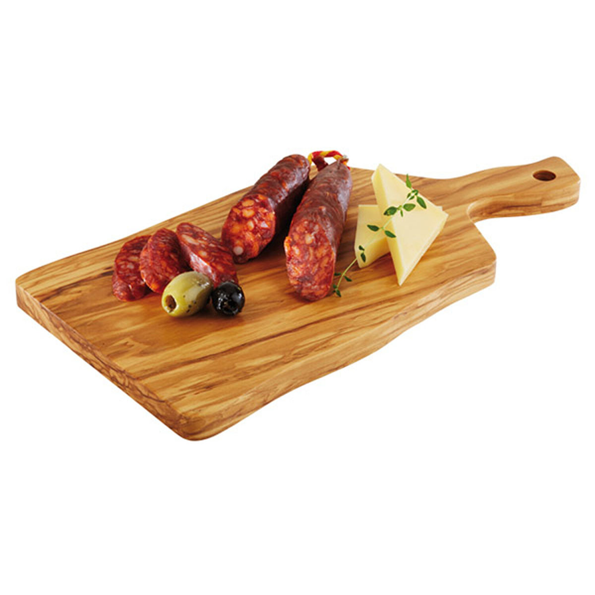 APS Servierbrett OLIVE, Olivenholz, mit Griff 33x16x1.5 cm (LxBxH); braun; rechteckig