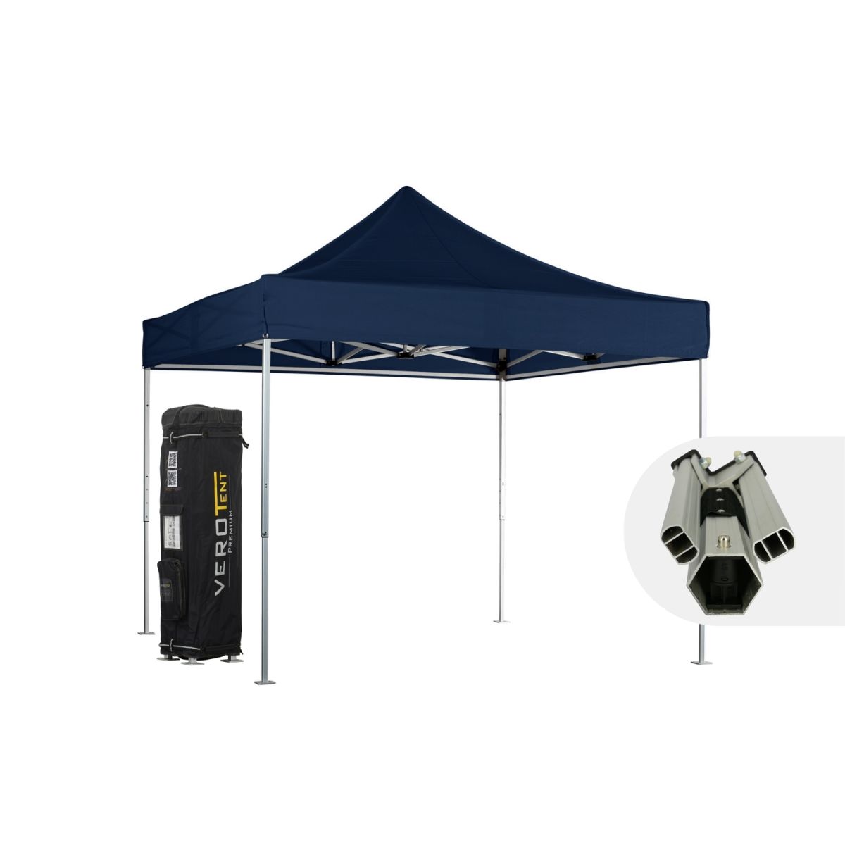 VeroTENT VeroTENT Faltpavillon 3x3m Luxea mit Dach 300x300x330 cm (LxBxH); navy