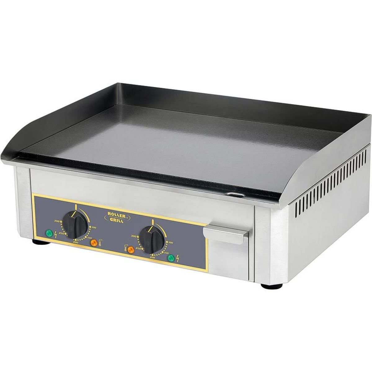 Roller Grill Elektro-Griddleplatte, zwei Heizzonen 62x45x19 cm (BxTxH); schwarz/silber