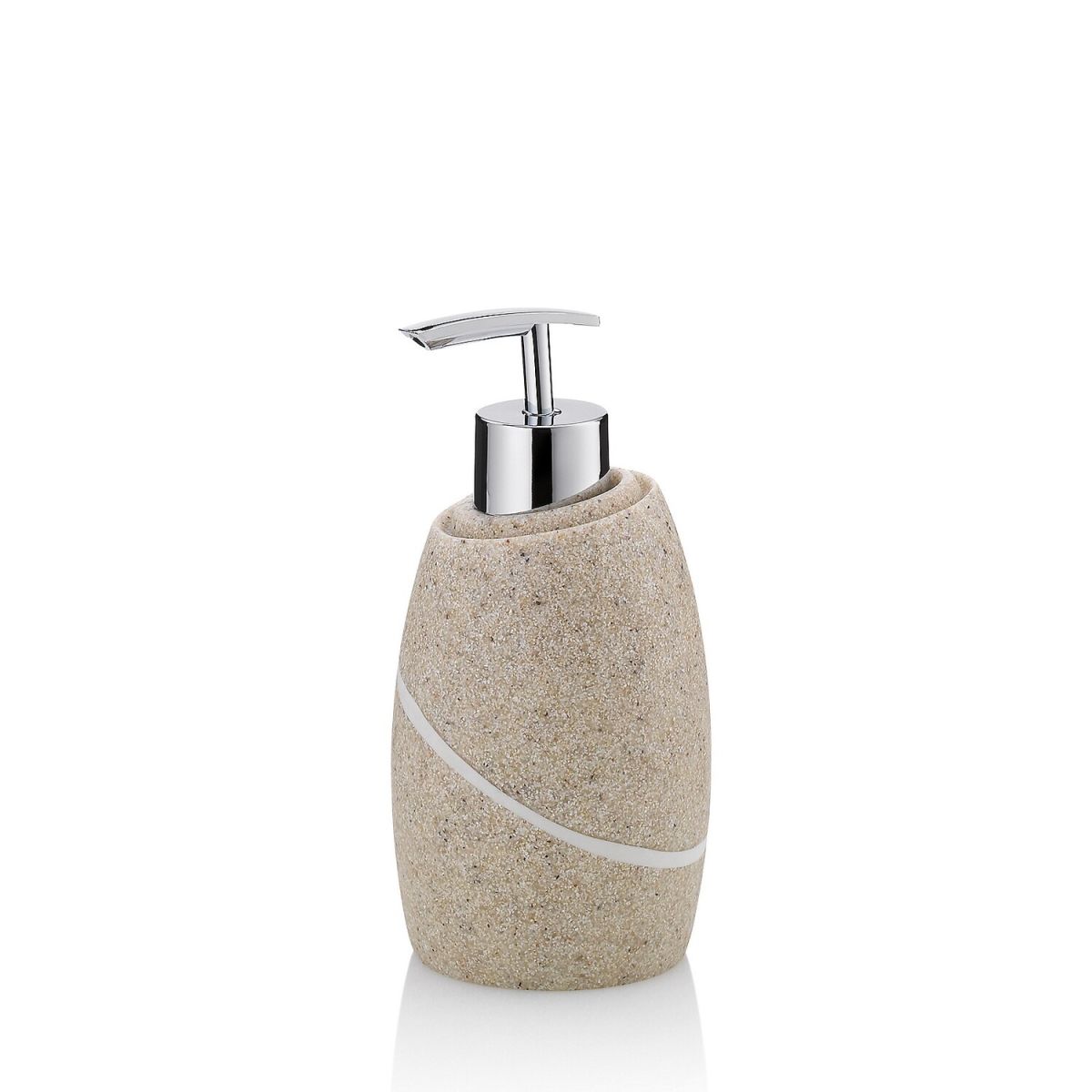 kela Seifenspender Talus Polyresin 300 ml, 7.5x16x7.5 cm (BxHxT); beige; rund
