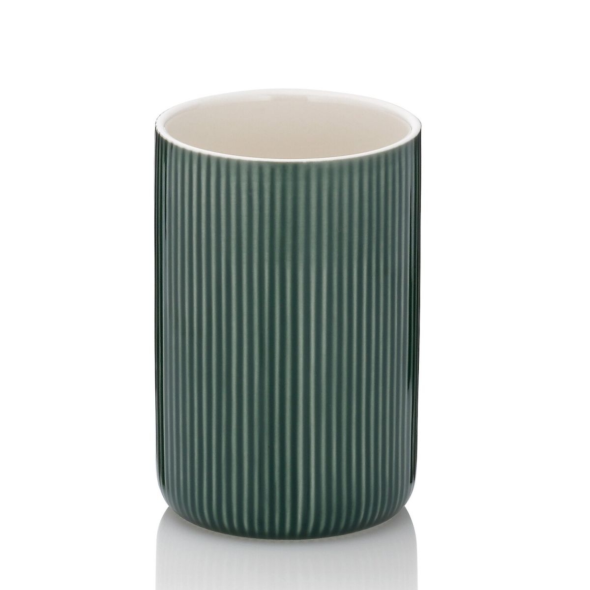 Portaspazzolino Ava in ceramica kela; 7.5x10.5 cm (ØxH); verde