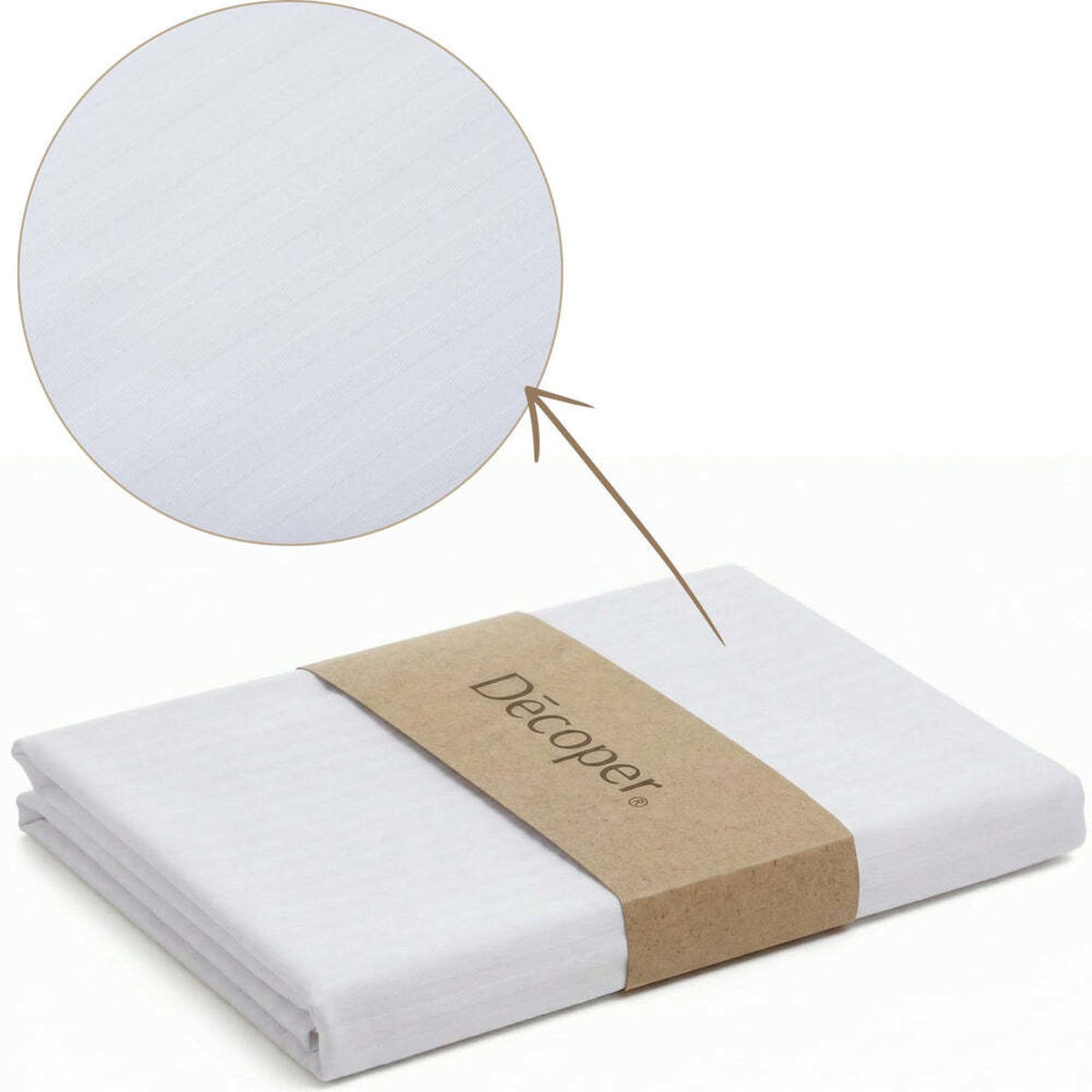 Decoper Streifsatin Bettwäsche Set; 135x200 cm (BxL), 40x80 cm (LxB); weiß