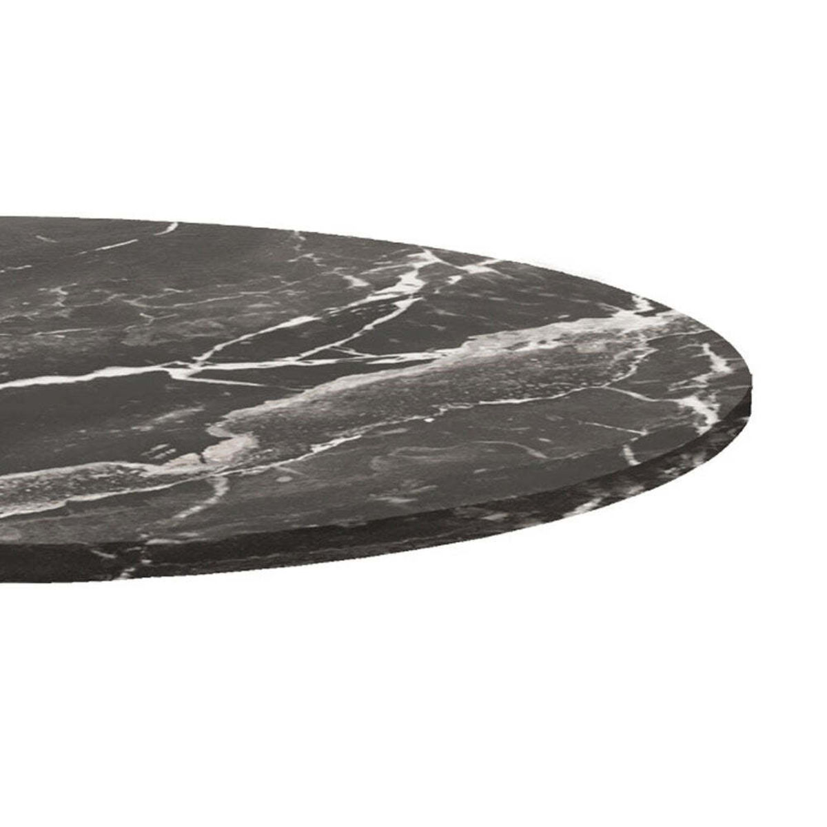 Piano tavolo rotondo, decoro in marmo scuro RestooTab; 70x70 cm (LxL); nero/marrone/marmorizzato; rotonda