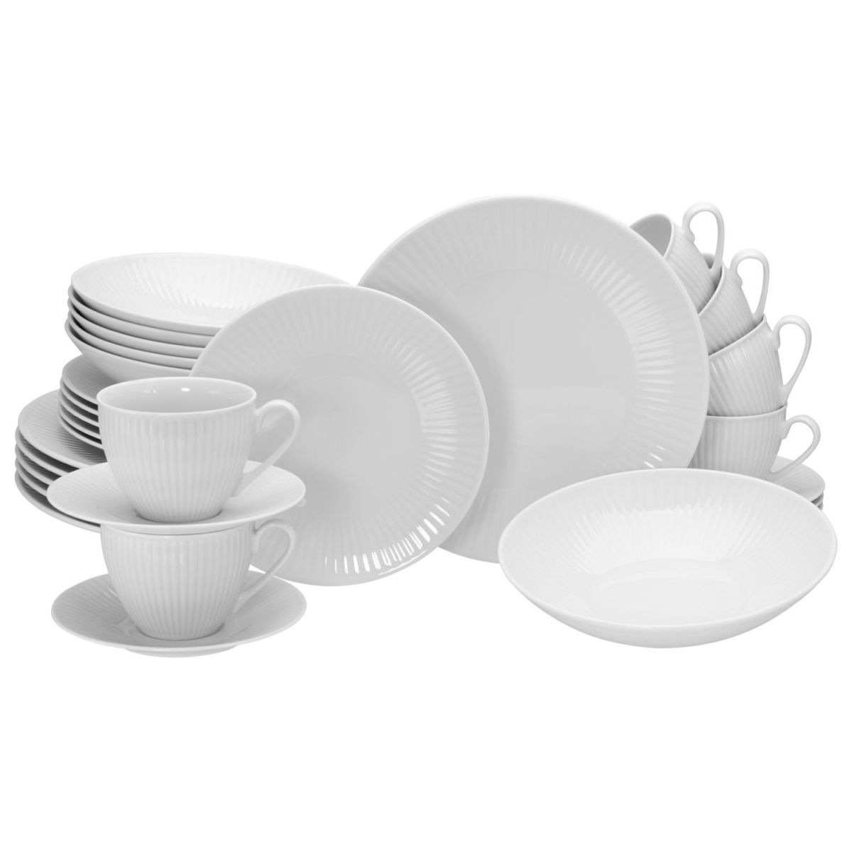 CreaTable Valencia gold - Kombiservice 30-tlg weiß