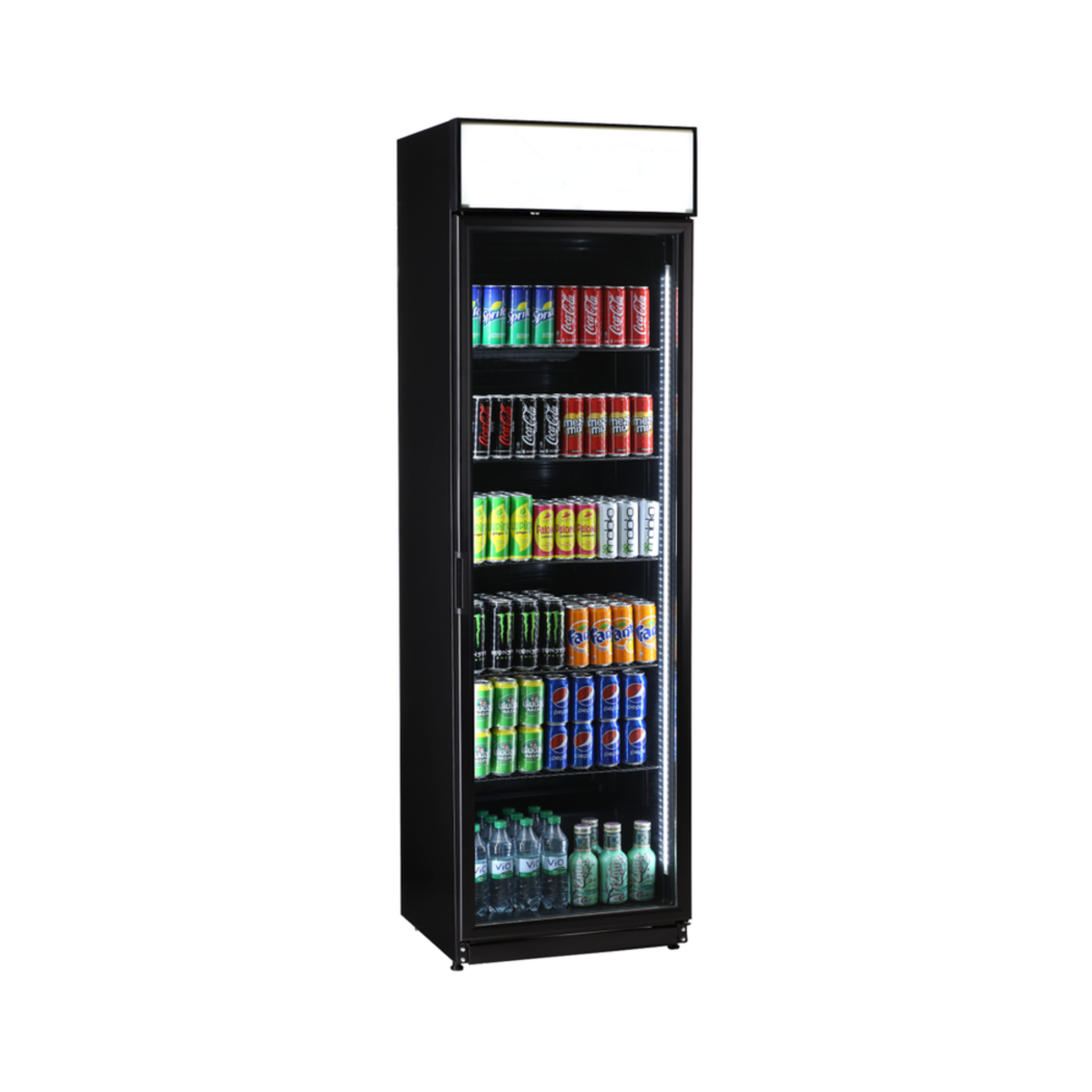 KBS Glastürkühlschrank FLK 365 385 l, 60x202.5x60 cm (BxHxT); schwarz