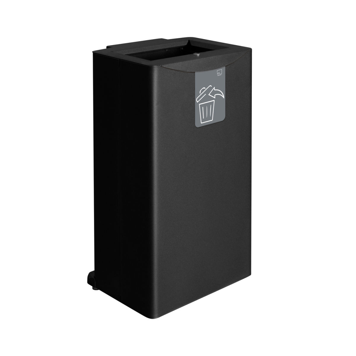STIL CASA Stil Casa Abfallsammelbehälter, Stahl lackiert, 44,5x35xh. 84 cm, Frontöffnung, Magnetpiktogramm, 90 Liter, schwarz. 3 l, 44.5x35x87.5 cm (LxBxH); schwarz
