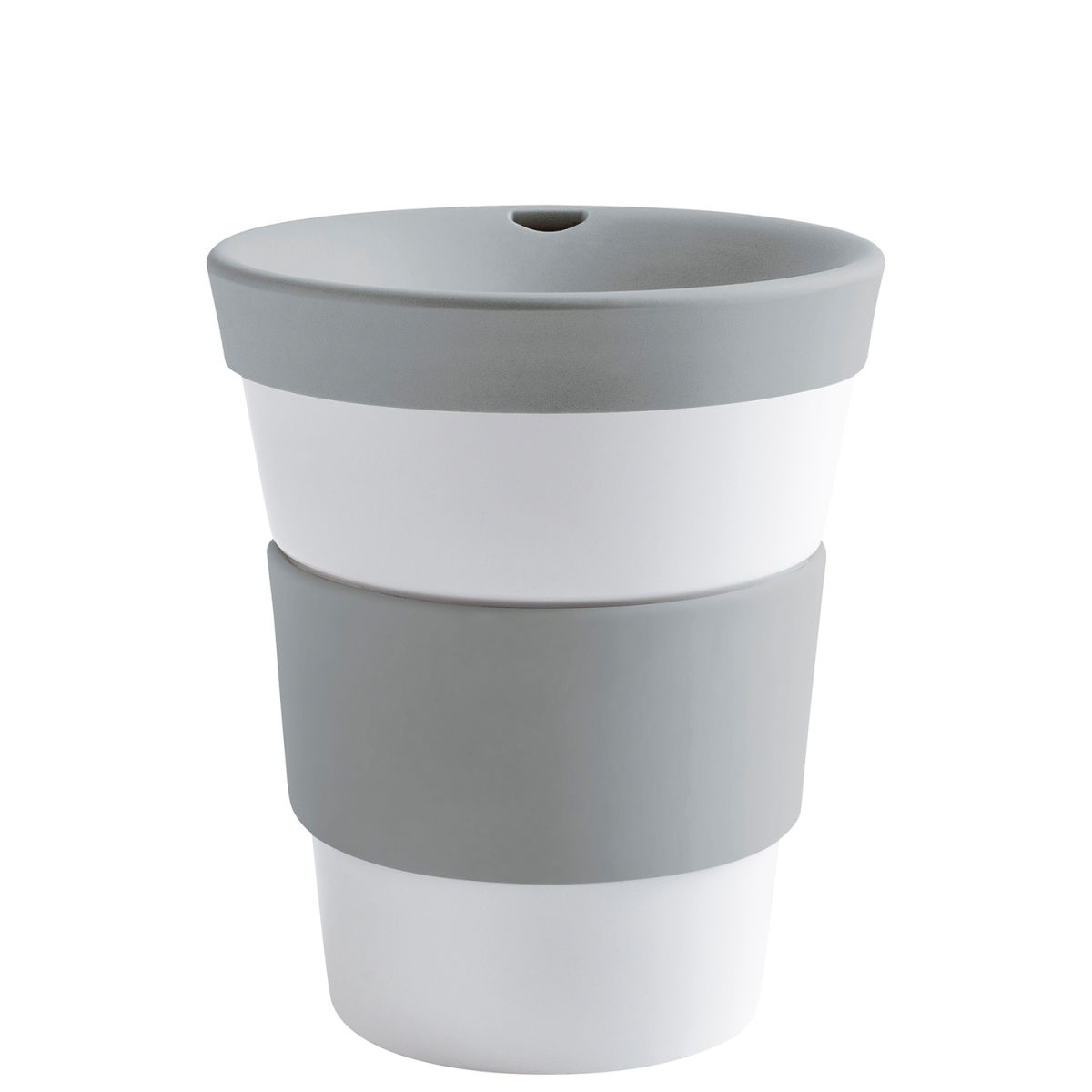 Kahla Becher + Trinkdeckel + Banderole cupit 420 ml, 11.4 cm (H); hellgrau; rund