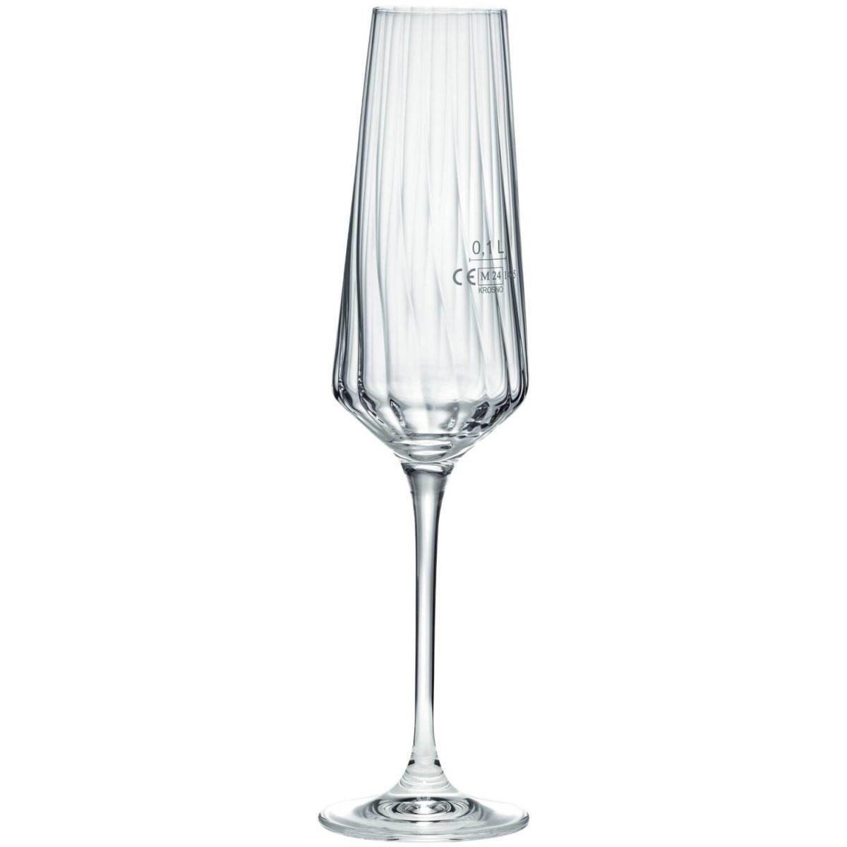 van Well Sektglas Eva 200ml, geeicht 0,1l 200 ml, 4x25 cm (ØxH); transparent; 0.1 l Eichstrich, 6 Stück / Pack
