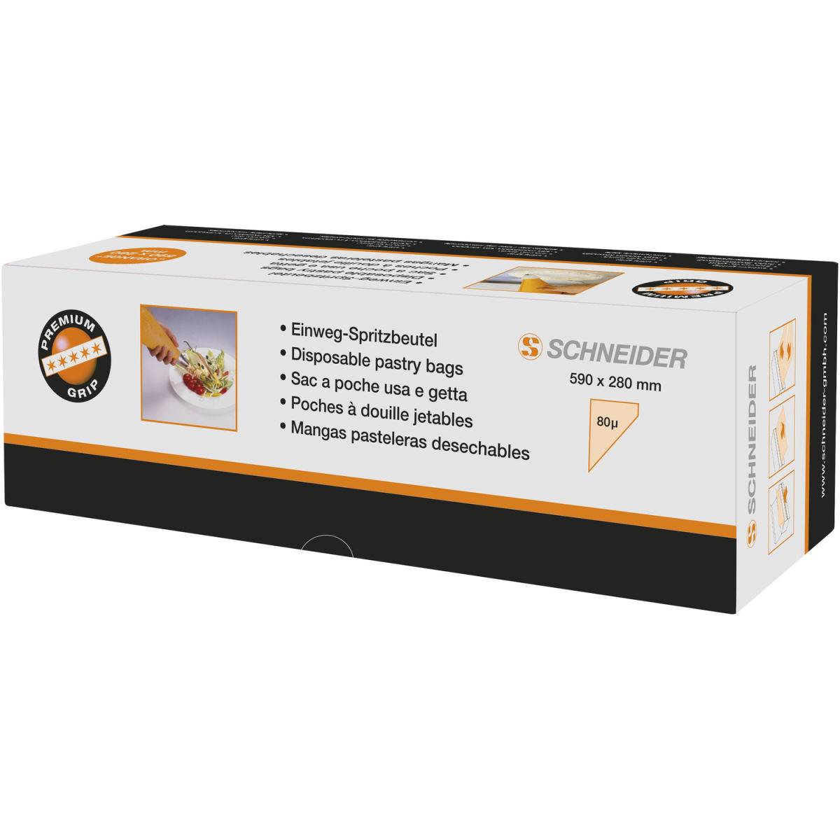Schneider Einweg-Spritzbeutel 59x28 cm (LxB); orange; 100 Stück / Pack