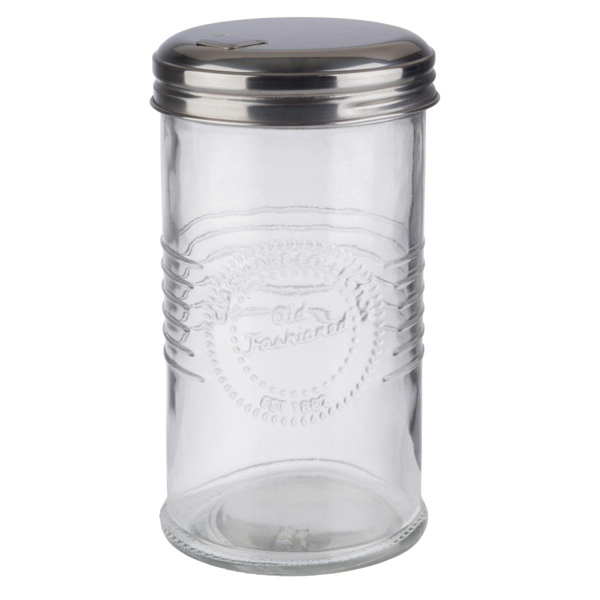 APS Sockerströare OLD FASHIONED; 35 cl, 7.5x14 cm (ØxH); Stålgrå/Transparent; Rund