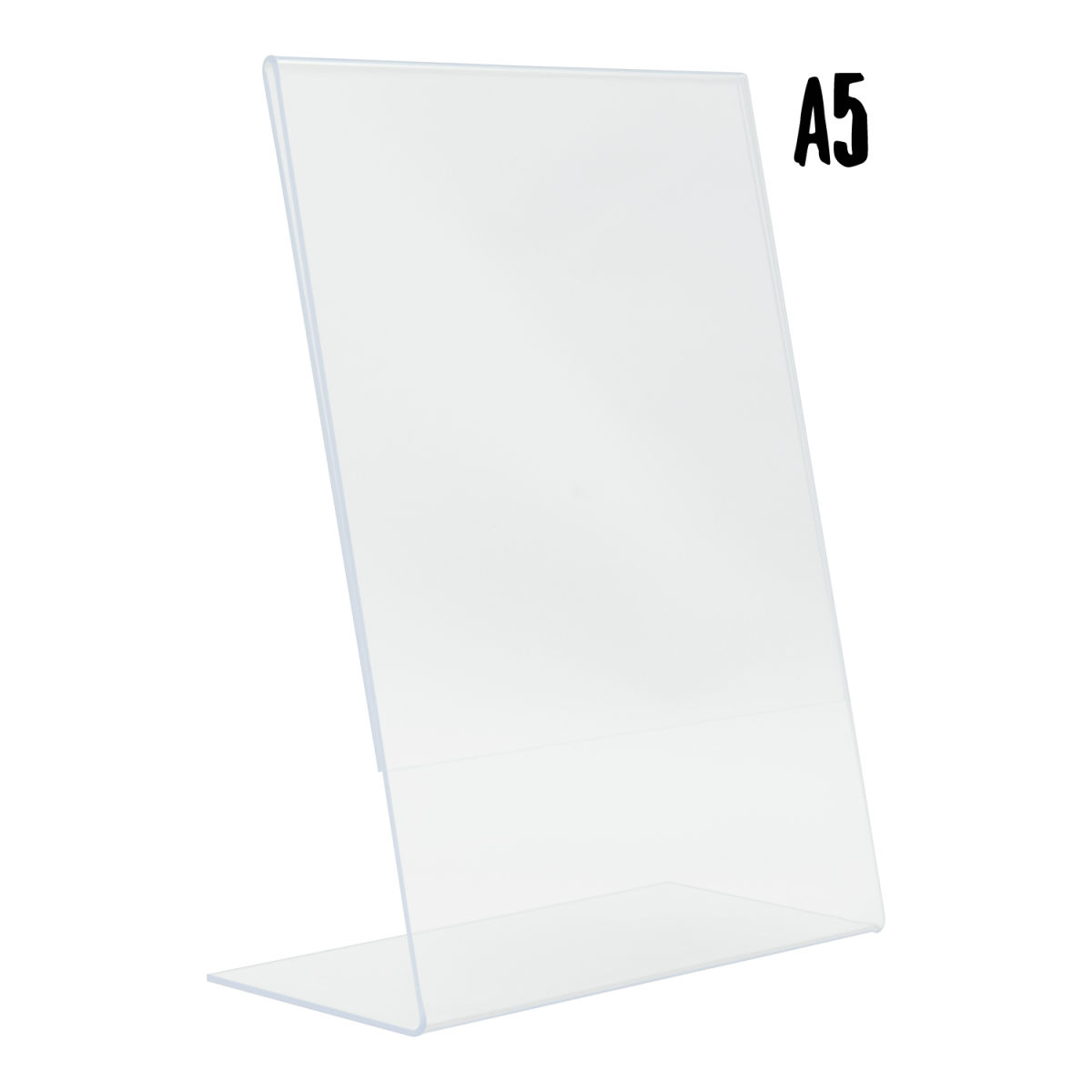 Porta biglietti trasparente A6 Securit; 7.5x15x21 cm (LxLxH); argento