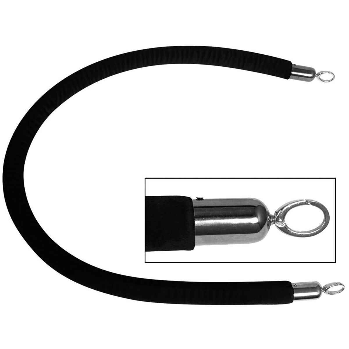 Stalgast Verbindungstau, Beschläge verchromt, Länge 150 cm 150 cm (L); schwarz
