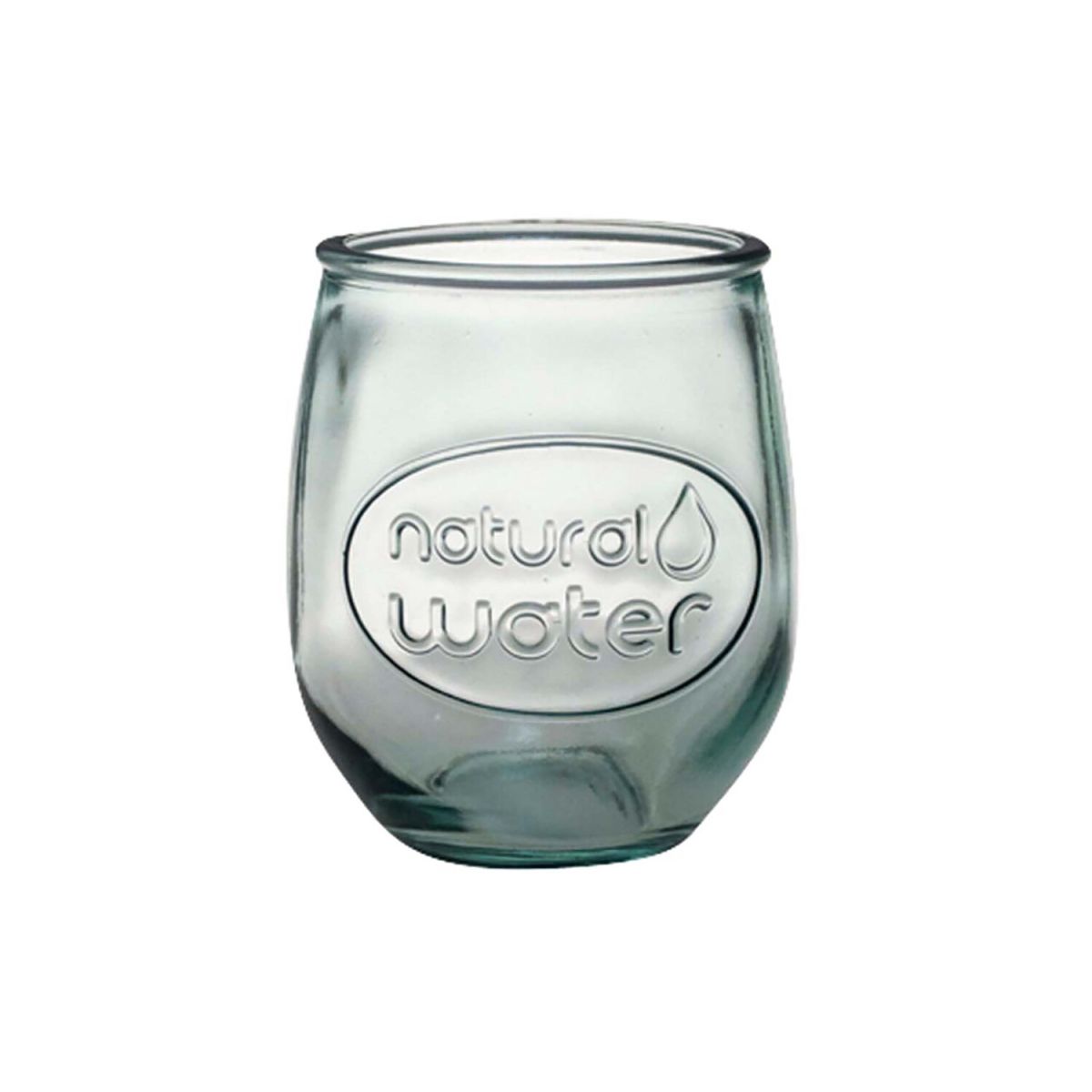 Vidrios Trinkglas 'Natural Water' oval, 0,4 l, aus Recyclingglas; 0.4 ml, 9x10.5 cm (ØxH); transparent