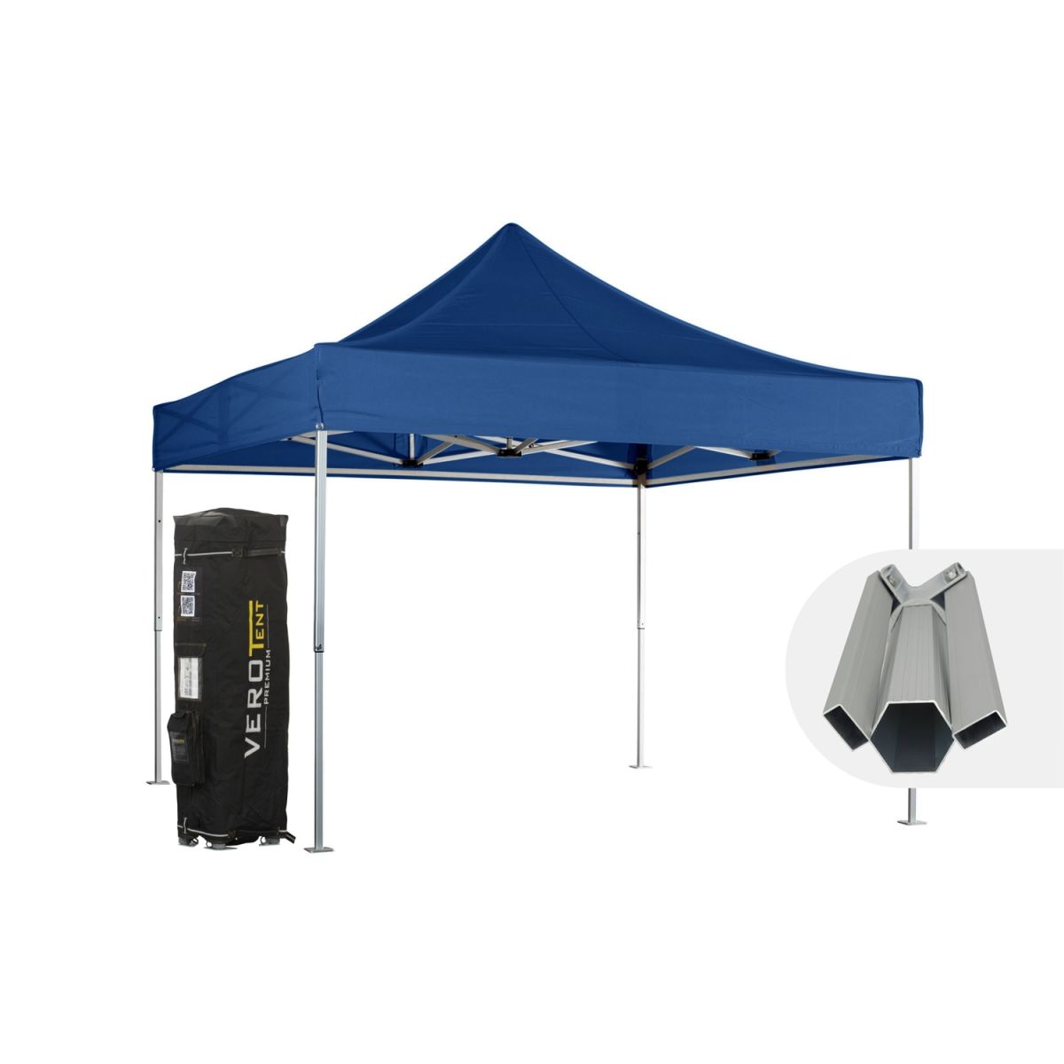VeroTENT VeroTENT Faltpavillon 4x4m Budget50 mit Dach 400x400x400 cm (LxBxH); blau