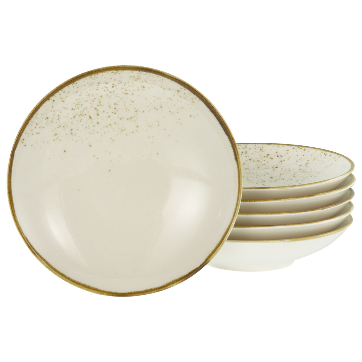 CreaTable Nature Collection - Suppenteller 6-tlg 450 ml, 22x22x22x5 cm (LxBxØxH); beige; rund; 6 Stück / Pack