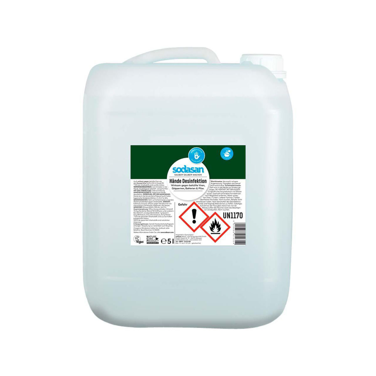 Sodasan Hände-Desinfektionsmittel, 5 l; 5000 ml; weiß