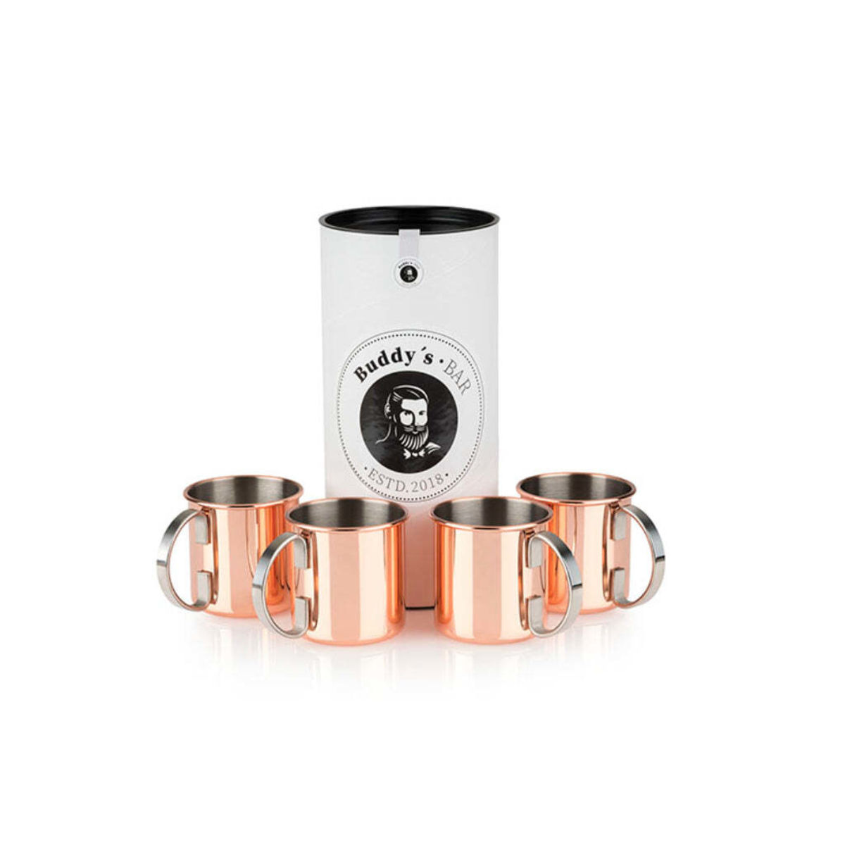 Buddy’s Bar Becher -MOSCOW MULE-, 4er-Set, Edelstahl; 450 ml, 9x9 cm (ØxH); kupfer; 4 Stück / Pack