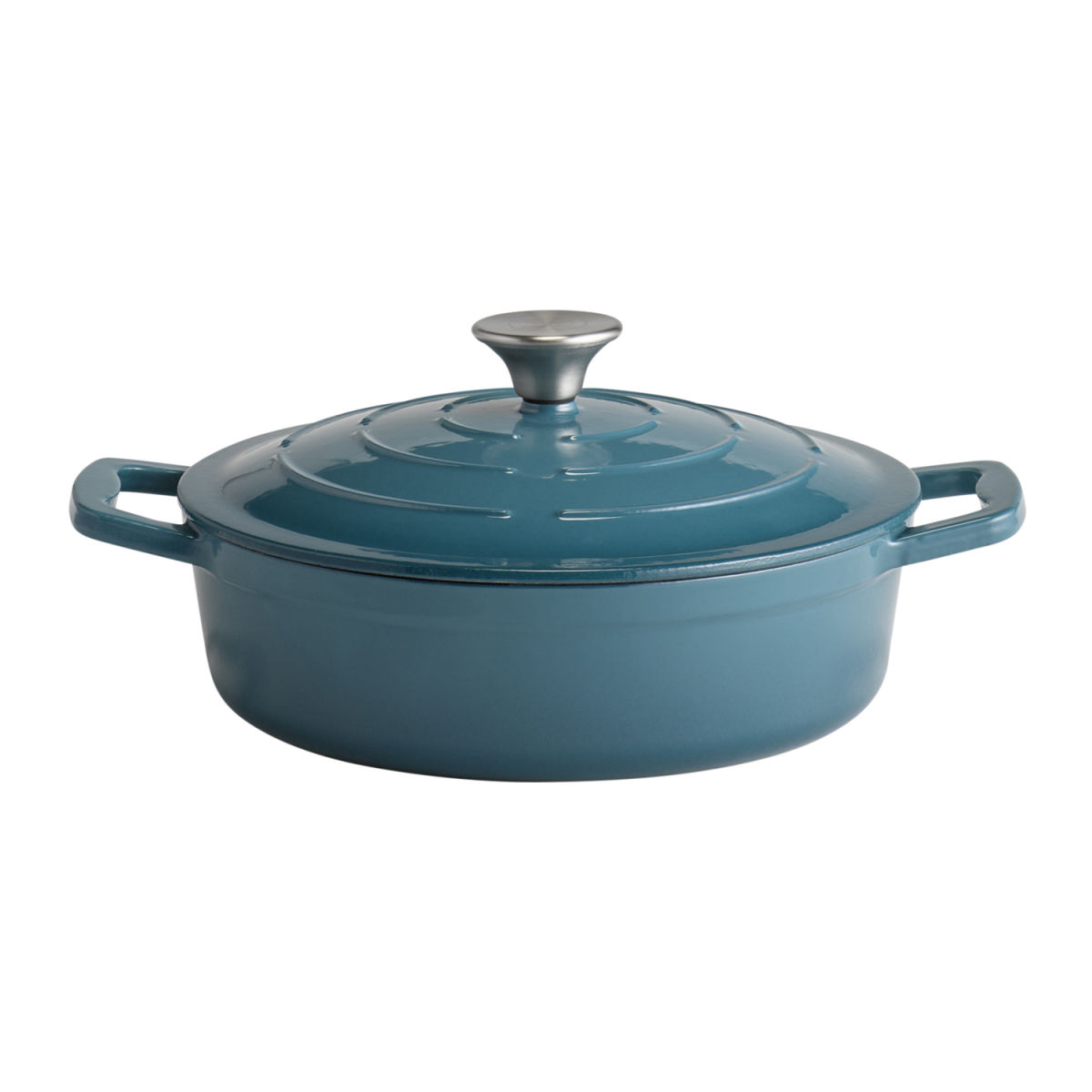 APS Bräter mit Deckel 5 STARS, Gusseisen; 2500 ml, 25x25x7 cm (LxBxH); türkis