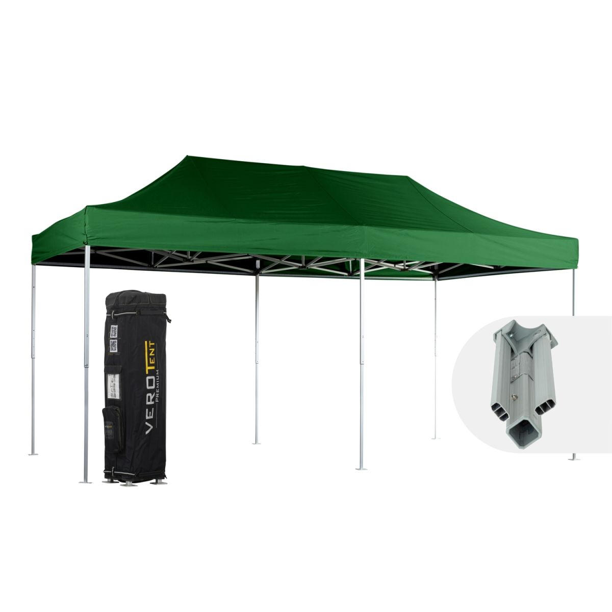 VeroTENT VeroTENT Faltpavillon 3x6m Classic mit Dach 300x600x330 cm (LxBxH); grün