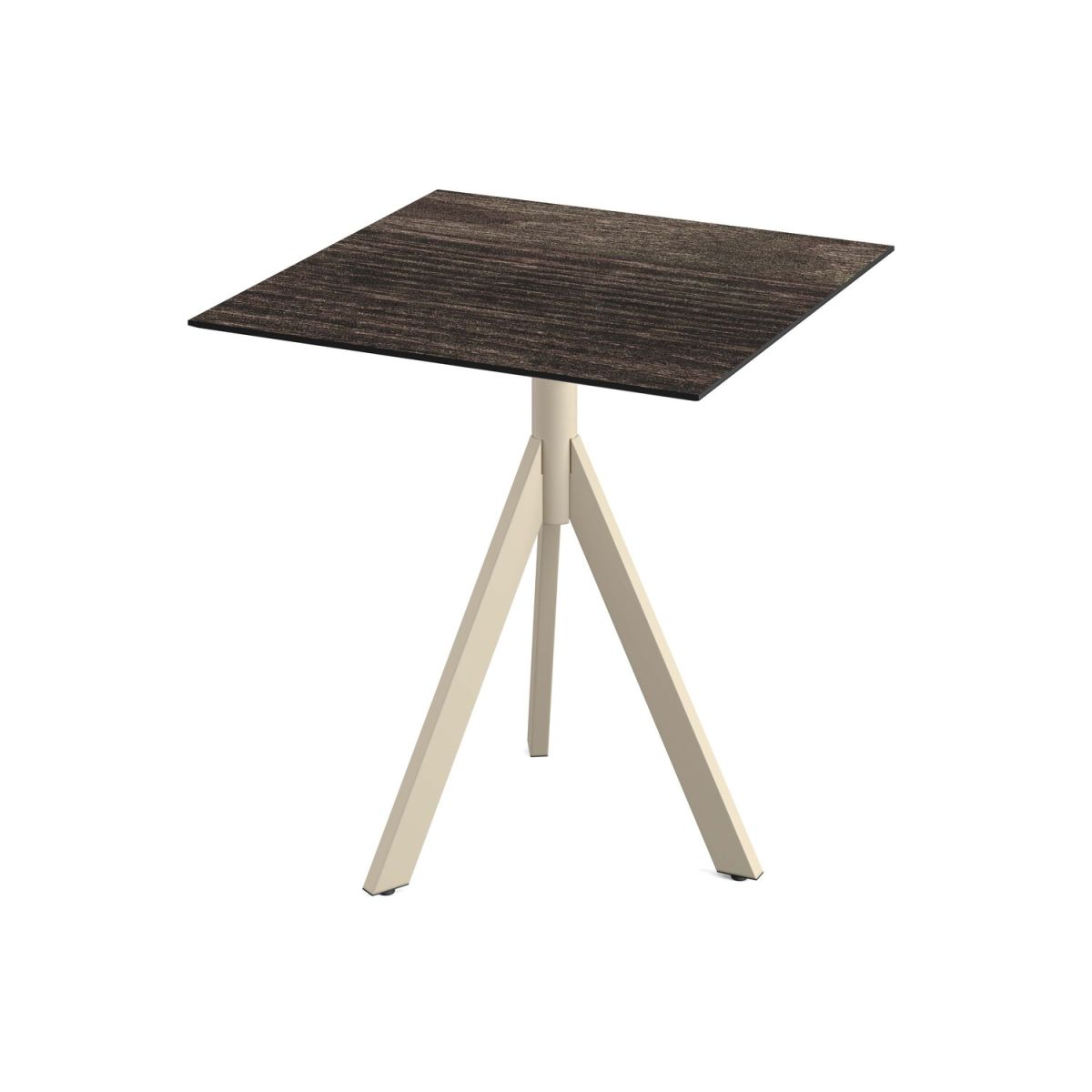 Feros Infinity Tripod Terrassentisch frame + HPL 70x70 cm 70x70x74 cm (LxBxH); sand/dunkelbraun; quadratisch