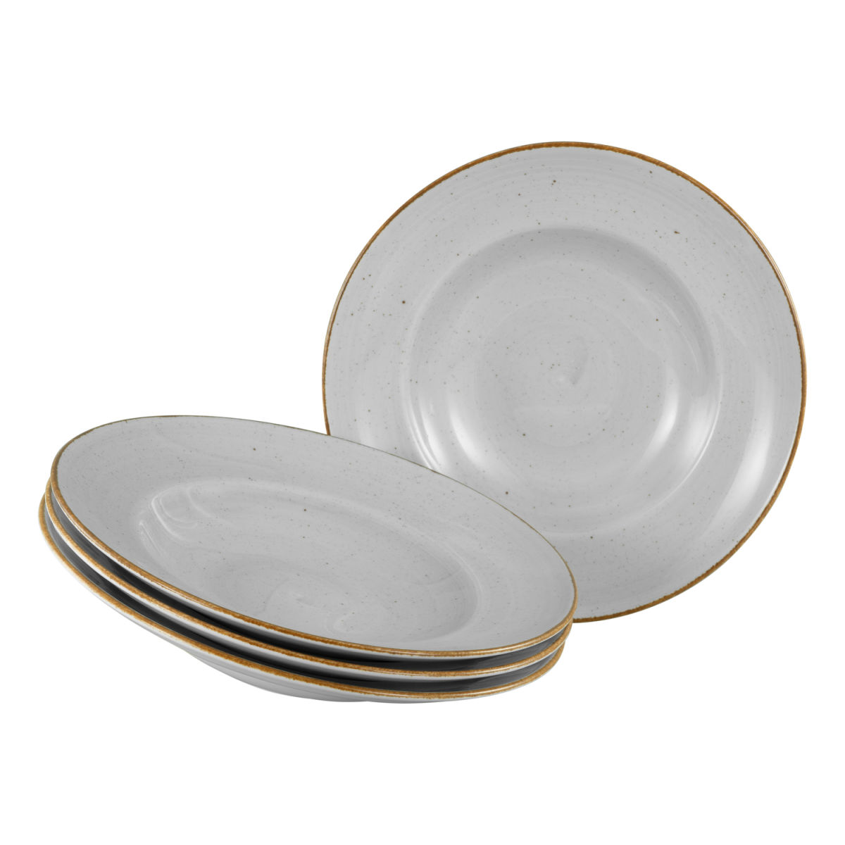 CreaTable Vintage Nature - Pastateller 4-tlg 400 ml, 27x27x27x5 cm (LxBxØxH); steingrau; rund; 4 Stück / Pack