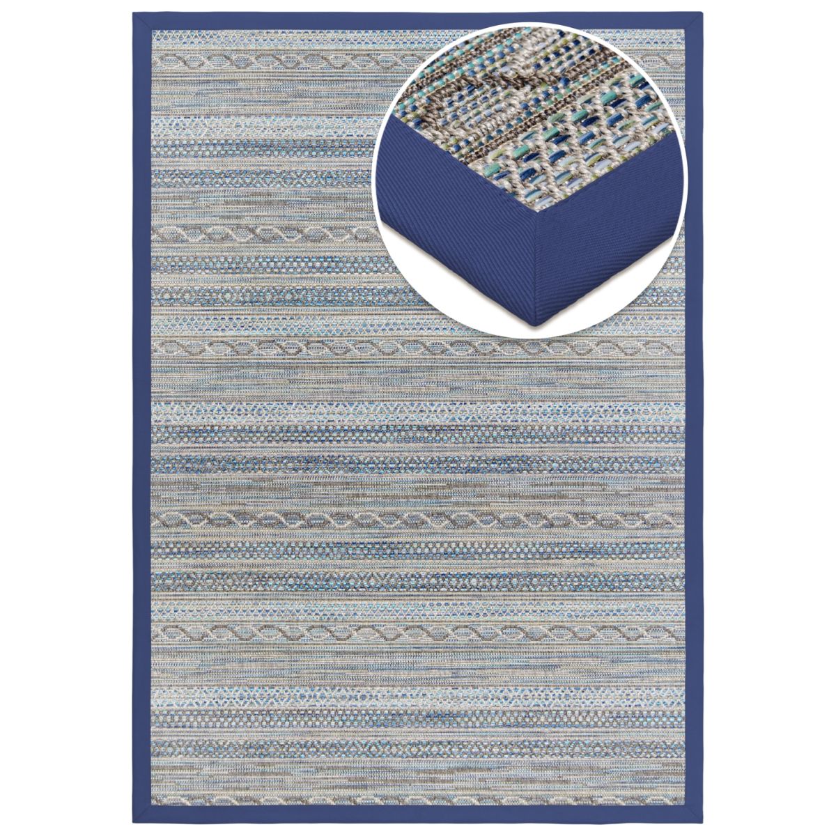 Grundstoff Outdoor Teppich Barbados Rocky-Beach 340x240 cm (LxB); graublau