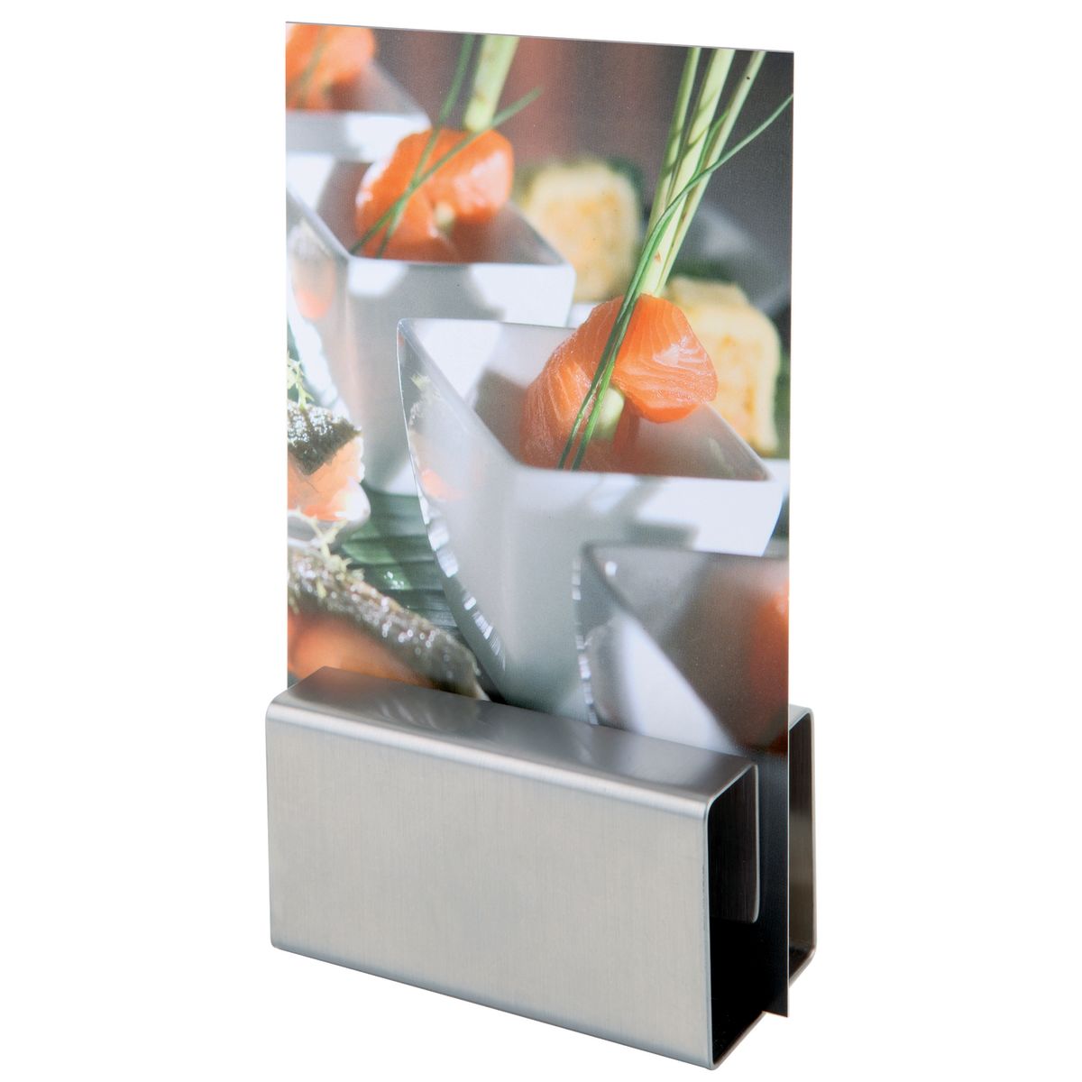 APS Kartenhalter 8.5x4.5x4.5 cm (LxBxH); silber; 2 Stück / Pack