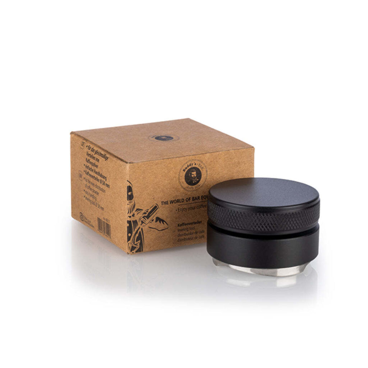 Buddy’s Bar Kaffeeverteiler/Tamper; 5.1x5.1x3.5 cm (LxBxH); schwarz