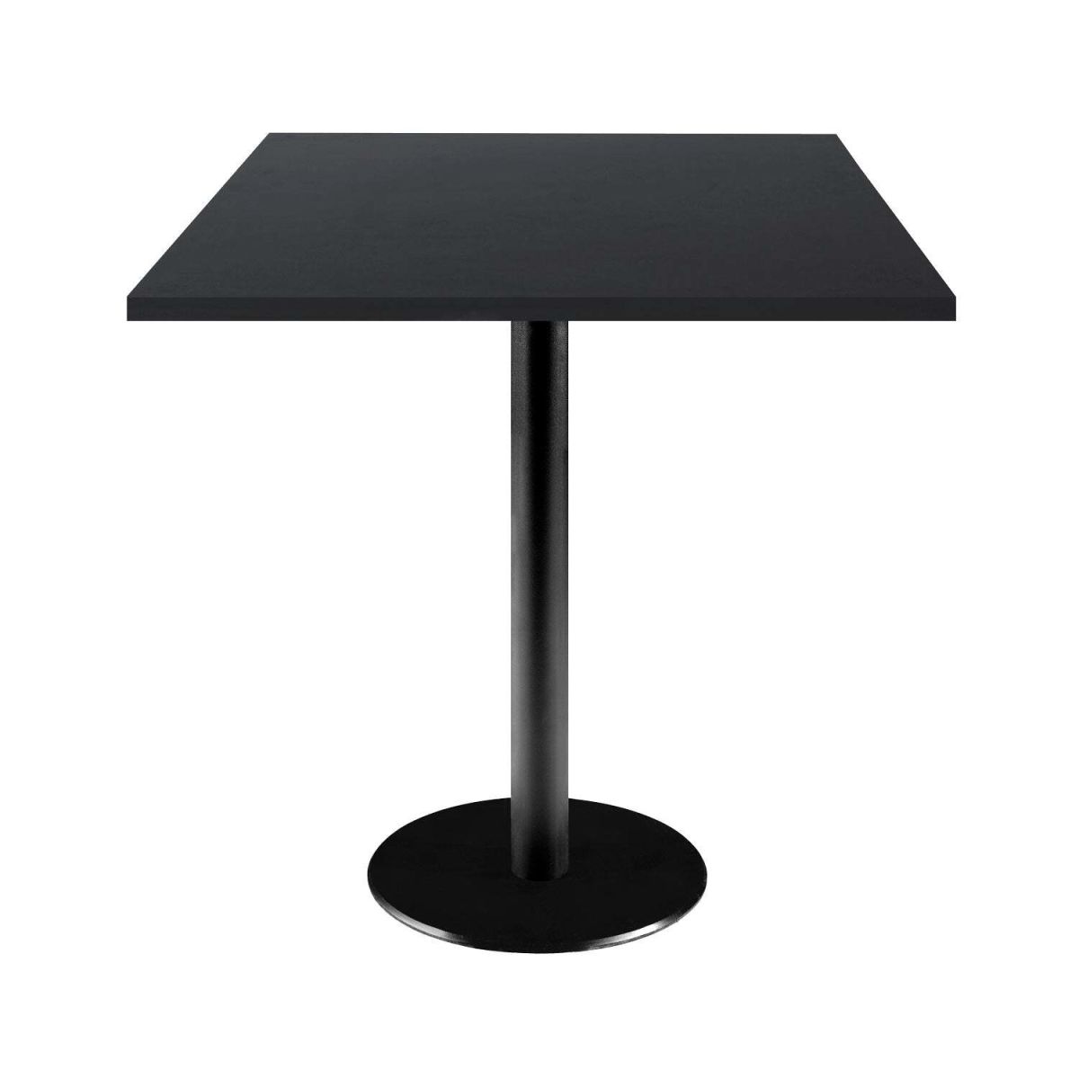 RestooTab Tisch Rome quadratisch - Dekor Uni 70x70x75 cm (LxBxH); Platte schwarz, Gestell schwarz; quadratisch