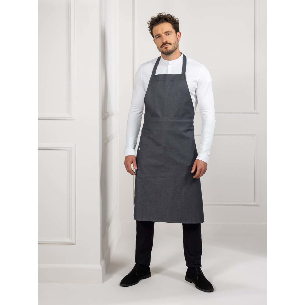 Le Nouveau Chef Phoenix Denim koksschort; 70x110 cm (LxB); zwart