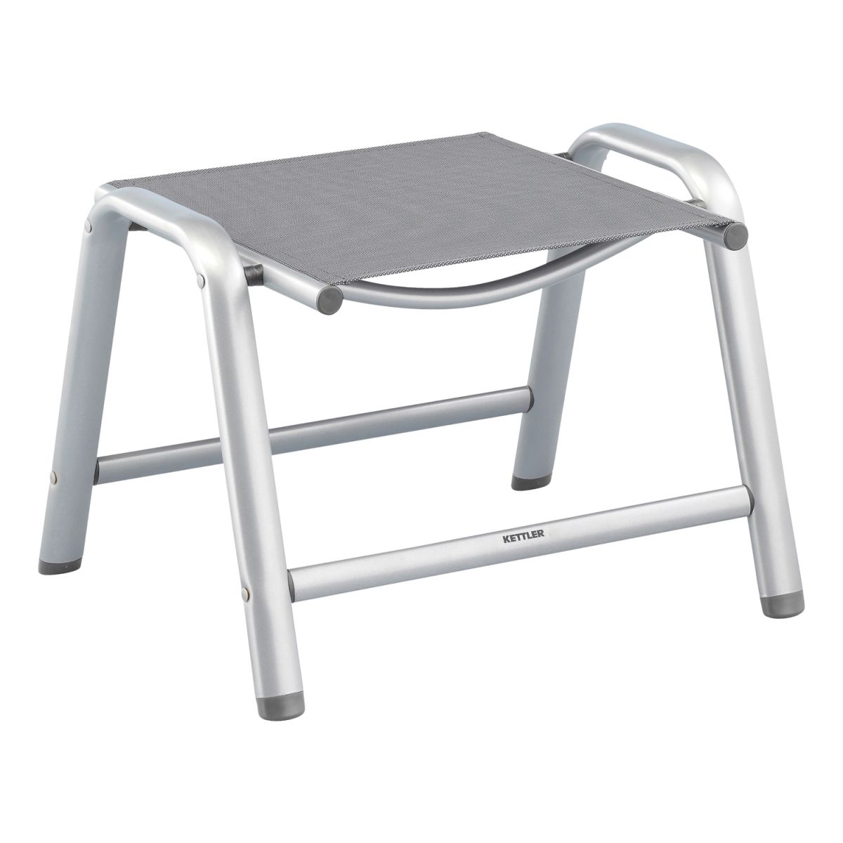 KETTLER Hocker CIRRUS; 60x51x51x43 cm (BxTxLxH); Sitz anthrazit, Gestell silber