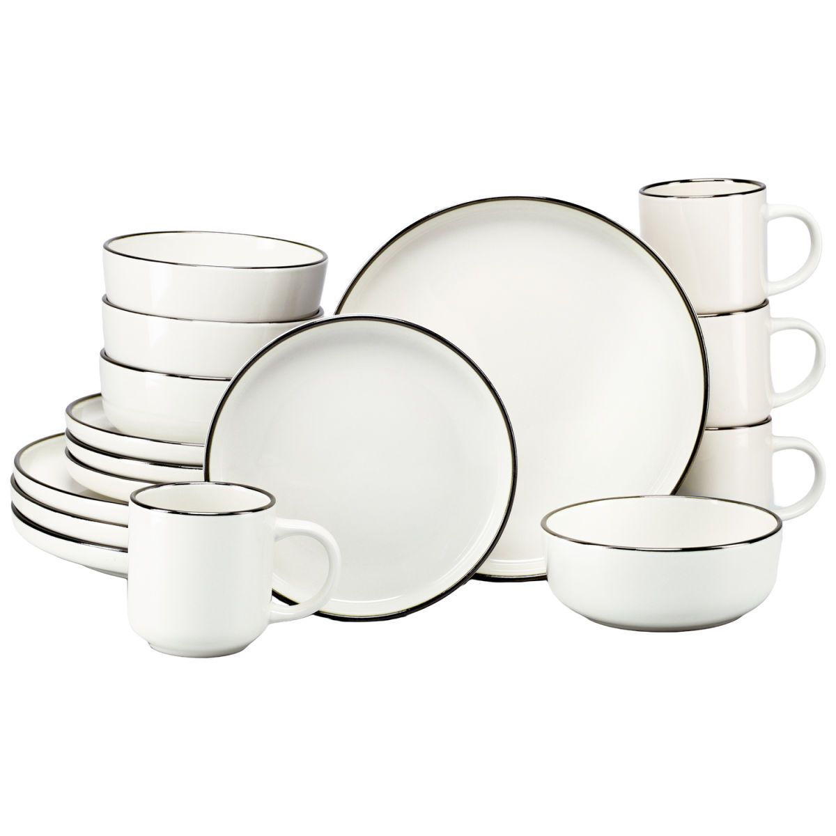 Nordic Festive - Servizio combinato 16 pezzi CreaTable; bianco crema