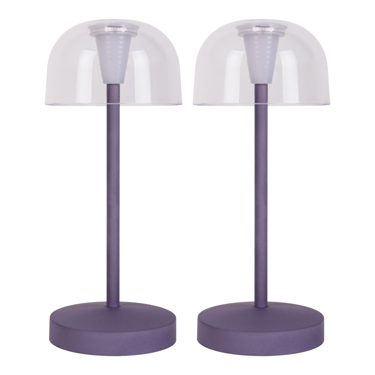 NÄVE Leuchten Akku- Tischleuchte GOMBA 2er Set 8x8x8x18.5 cm (LxBxØxH); violett