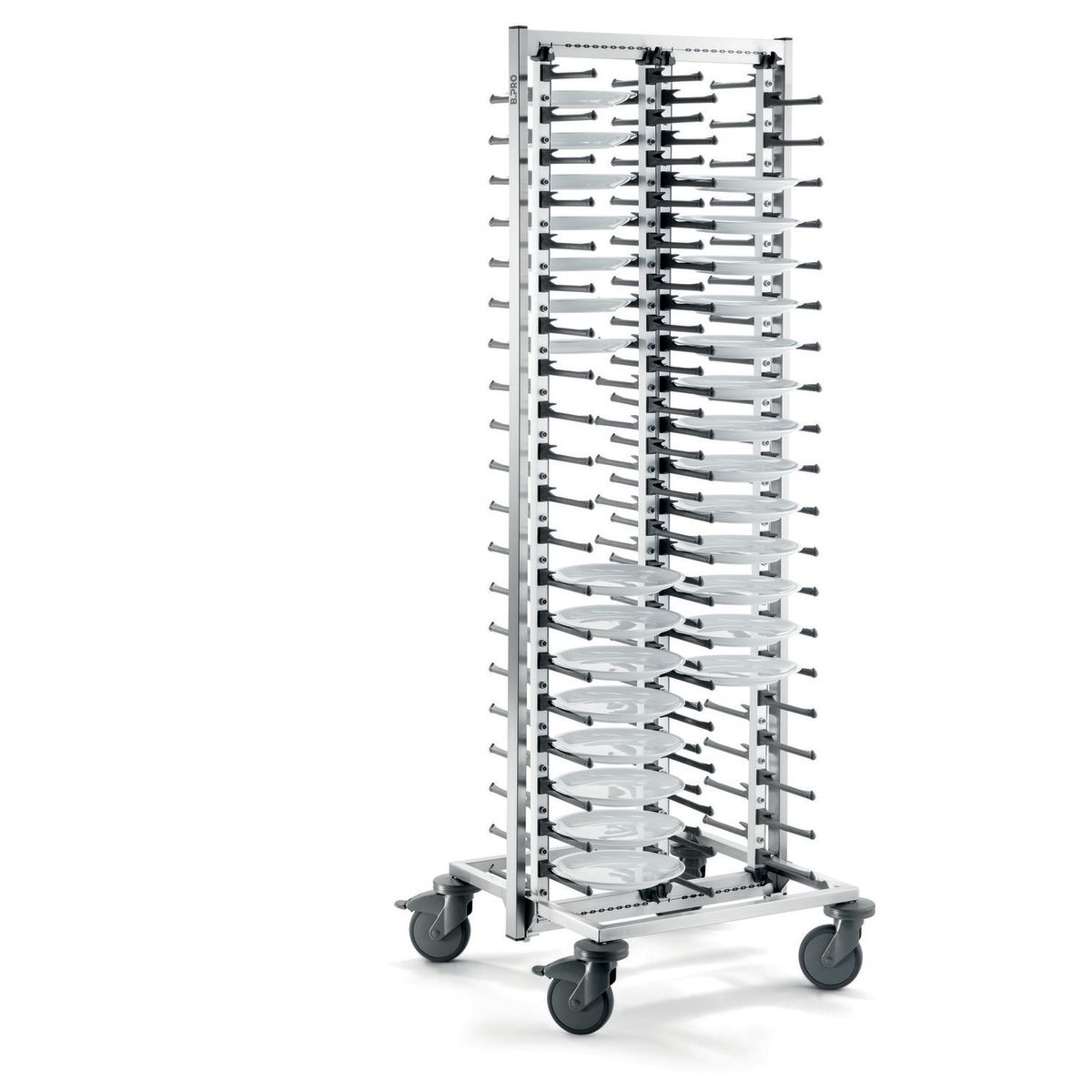 B.PRO Tellerstapelsystem 80 Teller Rollen Kunststoff 65.3x66.3x185.6 cm (LxBxH); grau