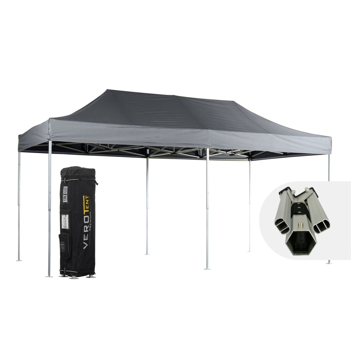 VeroTENT VeroTENT Faltpavillon 3x6m Luxea mit Dach 300x600x330 cm (LxBxH); grau