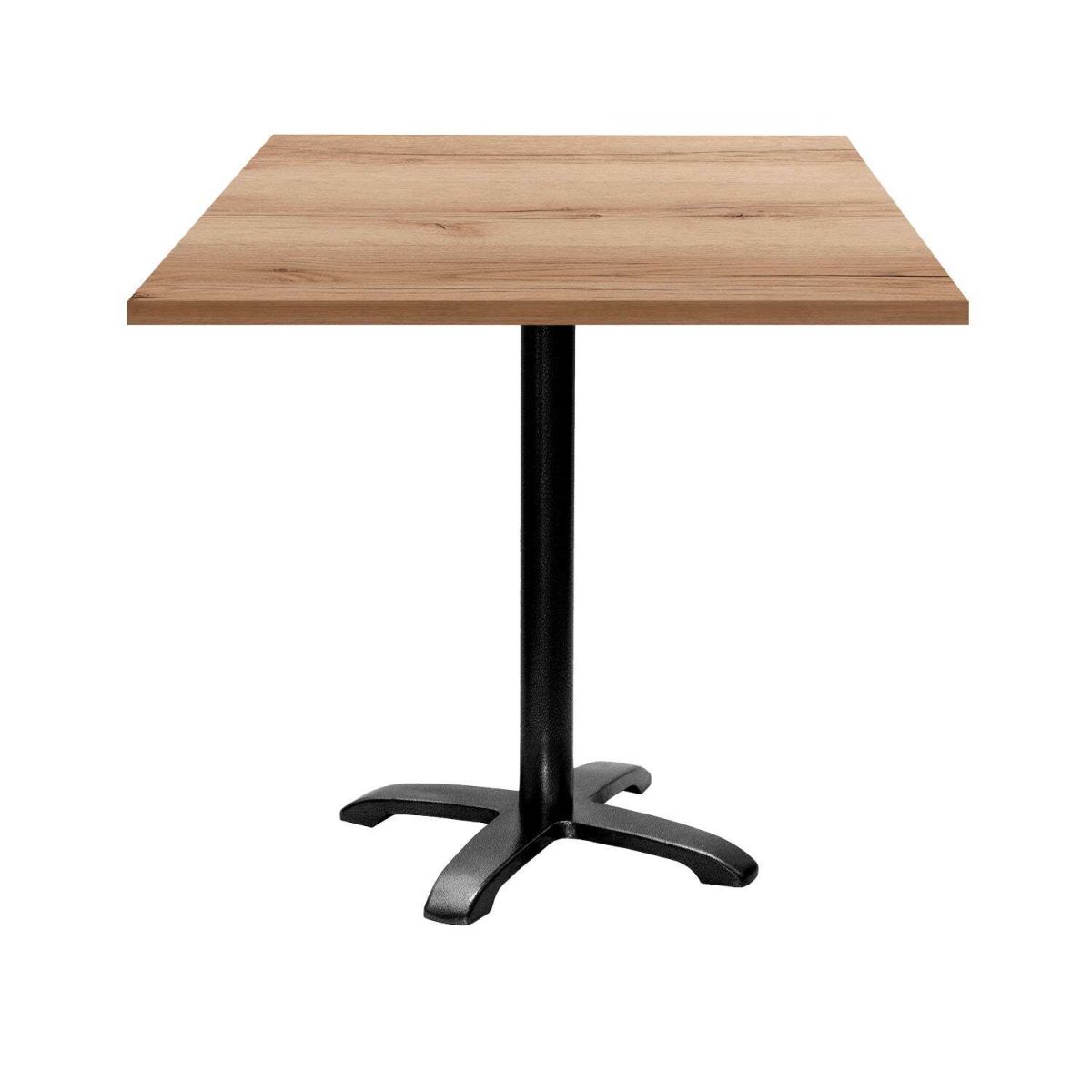 RestooTab Tisch Bazila quadratisch - Dekor Holz 70x70x74 cm (LxBxH); Platte eiche/natur, Gestell schwarz; quadratisch